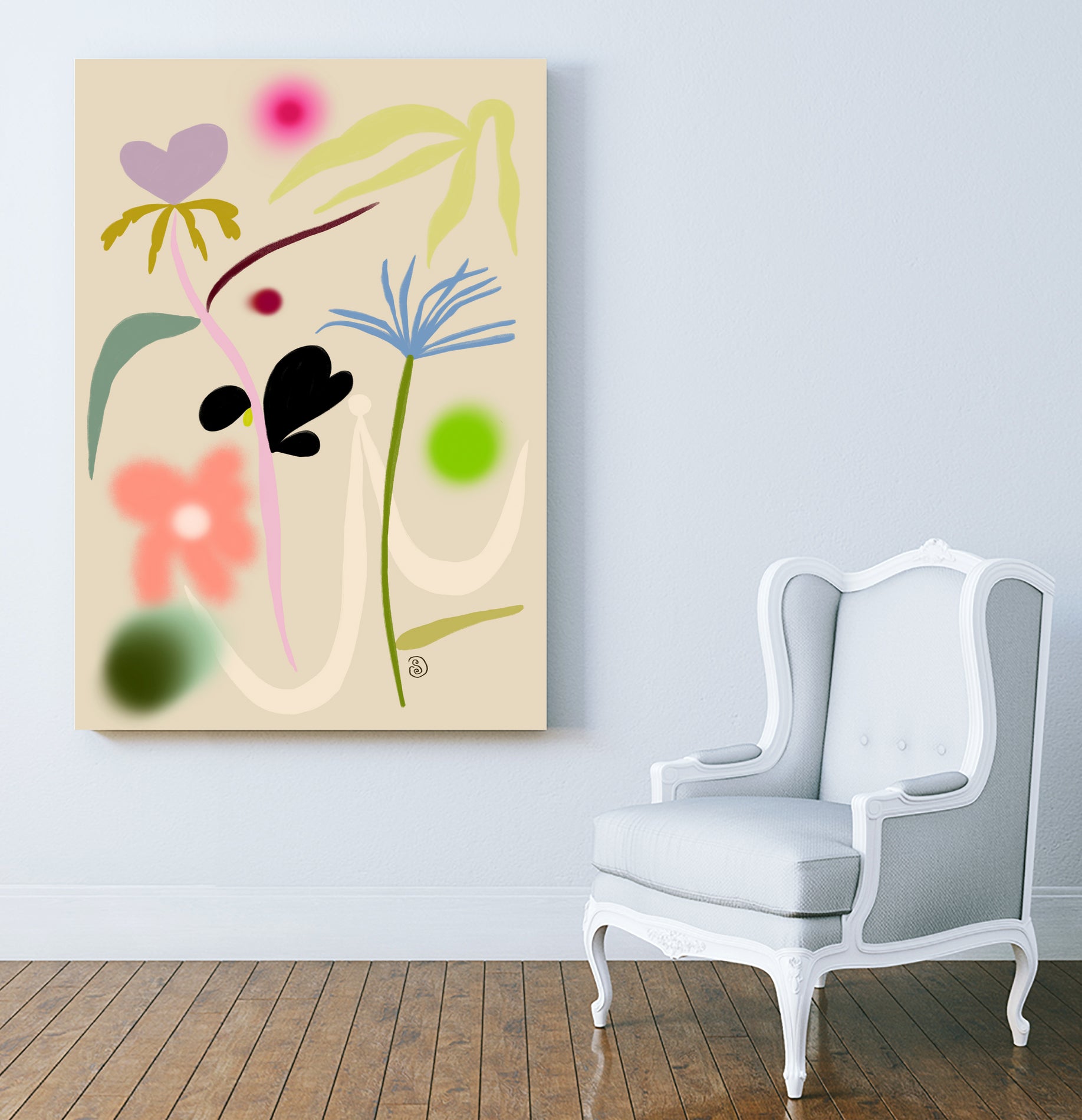 QUIET FLOWERS DANCE by Sandra Poliakov on GIANT ART - flowers and plants drawing