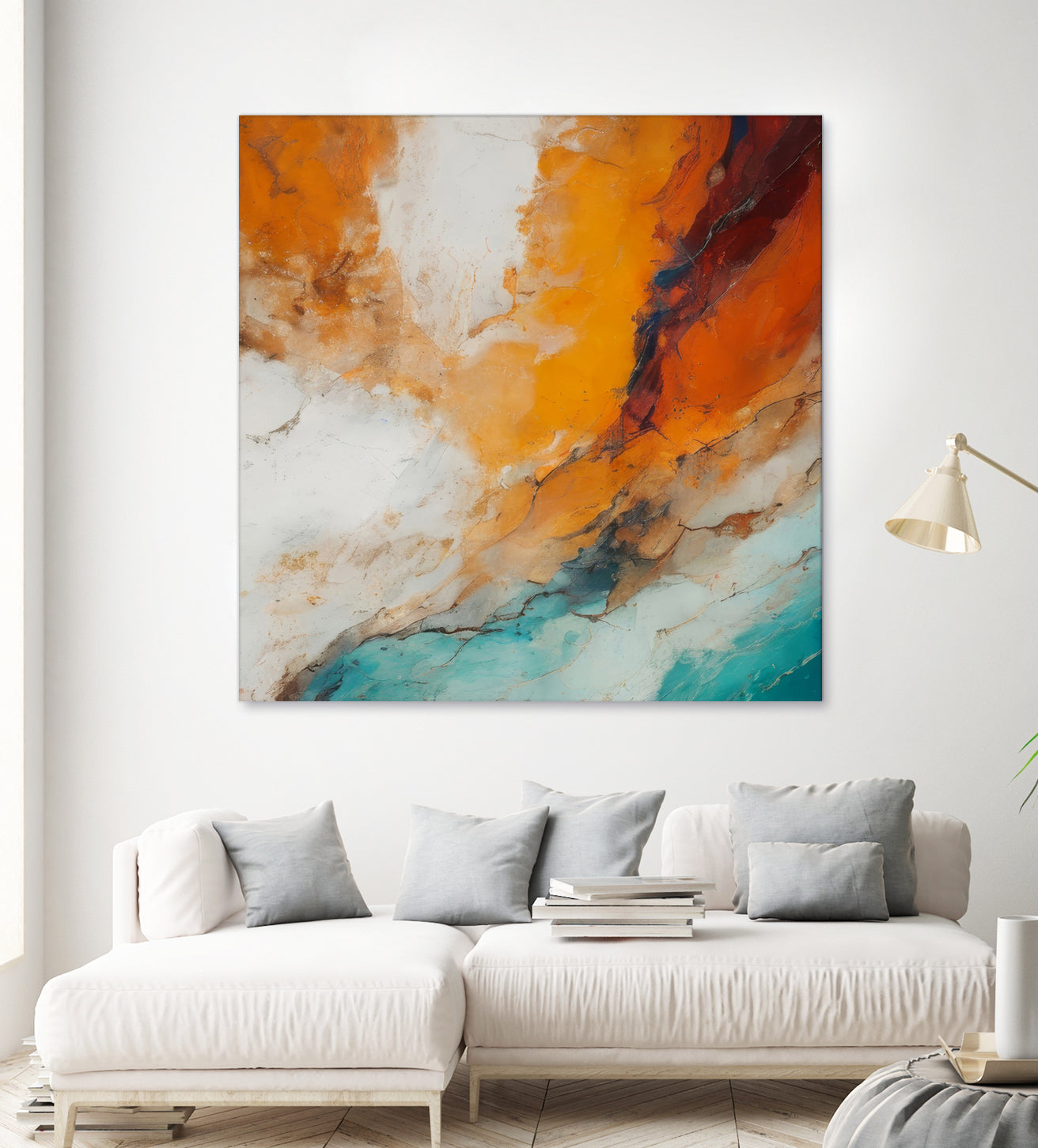 Fiery Horizon Burst by Alpenglow Workshop on GIANT ART - abstract abstract art