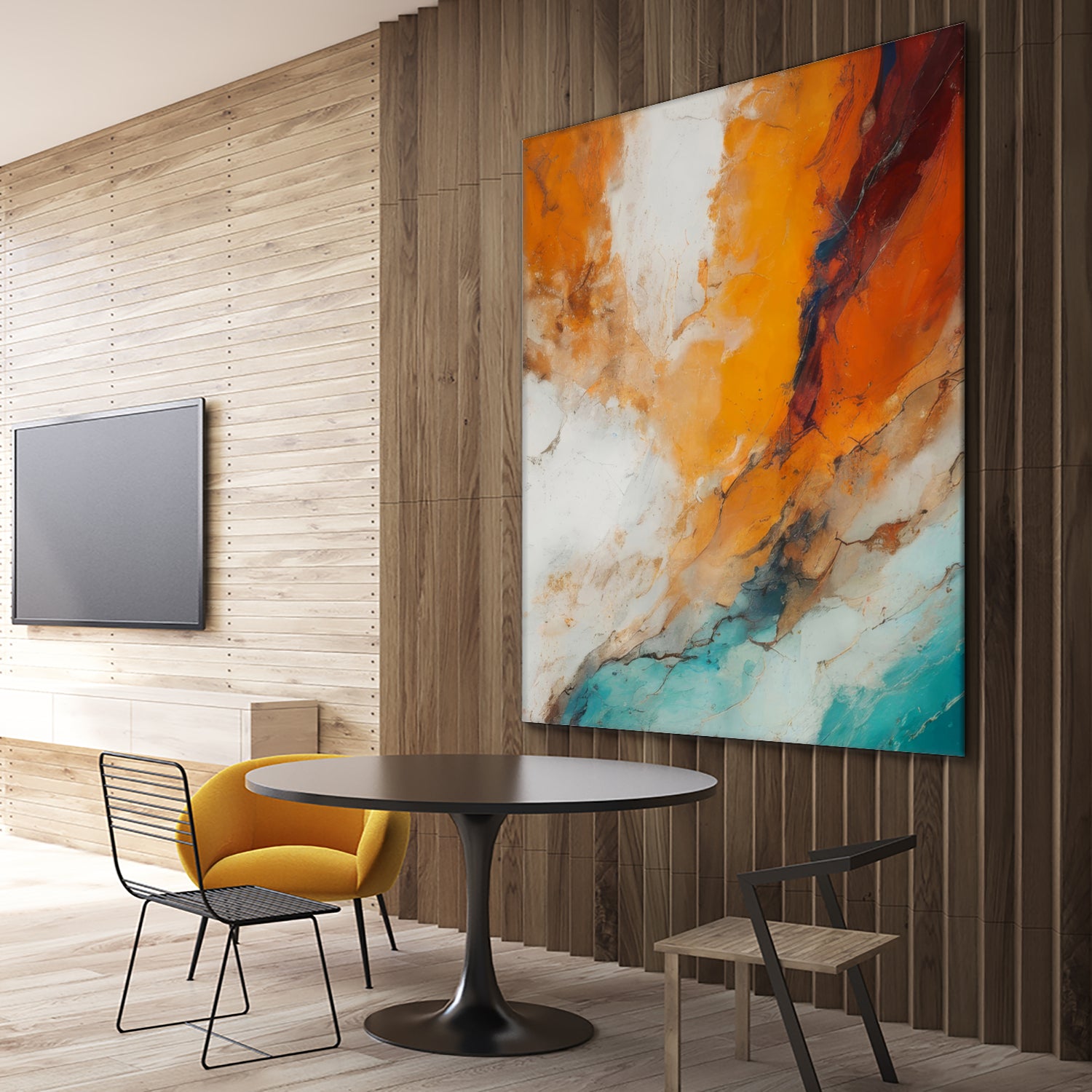 Fiery Horizon Burst by Alpenglow Workshop on GIANT ART - abstract abstract art