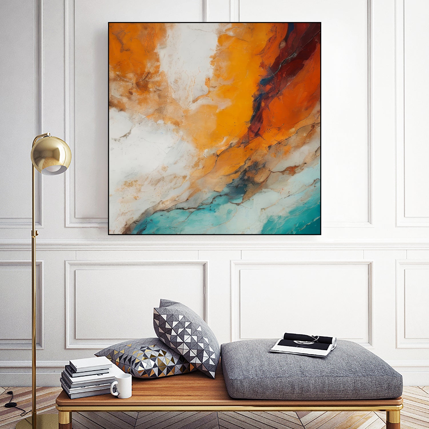 Fiery Horizon Burst by Alpenglow Workshop on GIANT ART - abstract abstract art