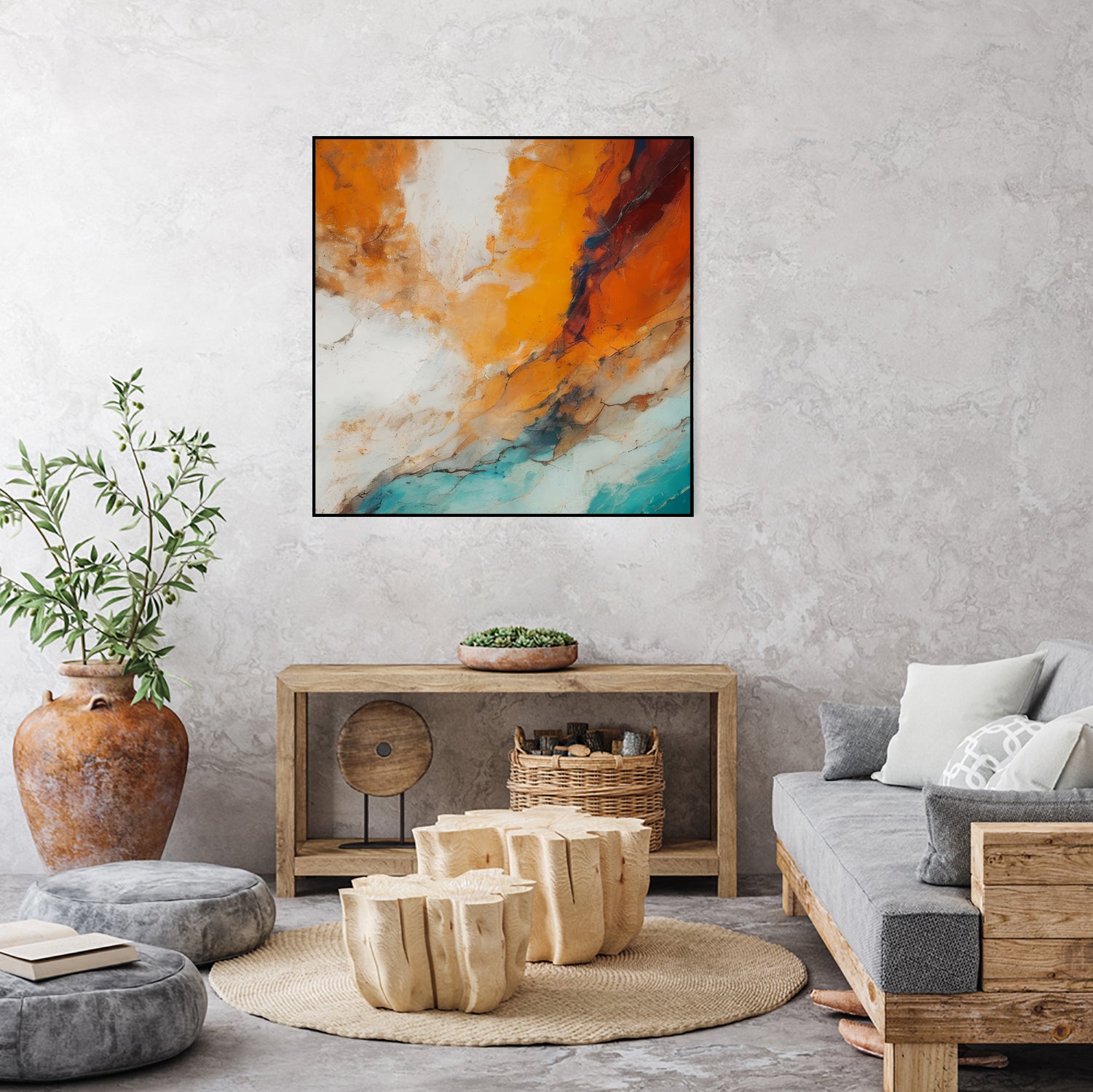 Fiery Horizon Burst by Alpenglow Workshop on GIANT ART - abstract abstract art