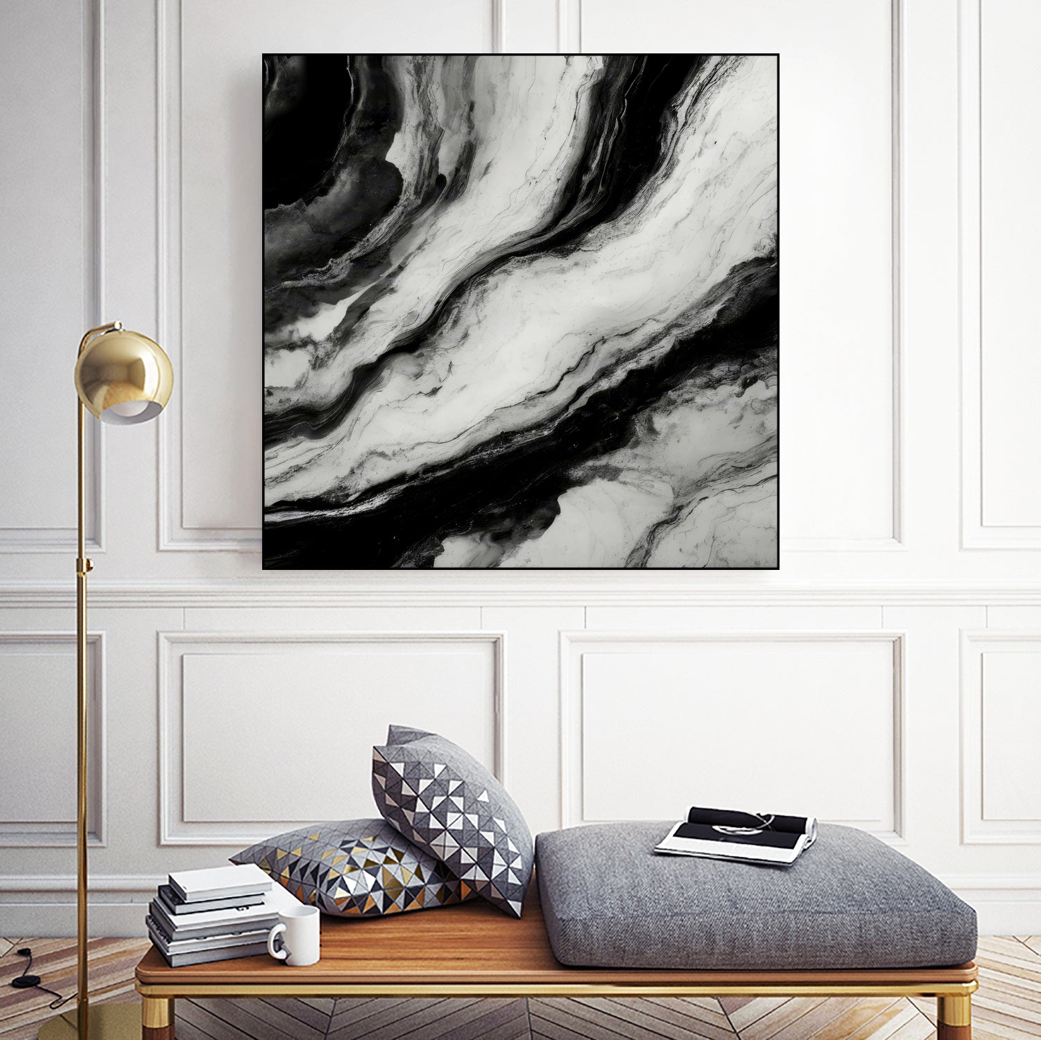 Monochrome Waves by Alpenglow Workshop on GIANT ART - 12000 illustration