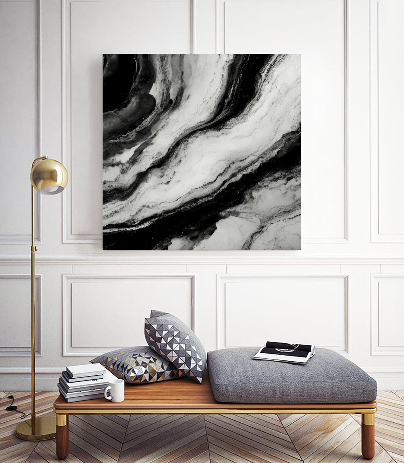 Monochrome Waves by Alpenglow Workshop on GIANT ART - 12000 illustration