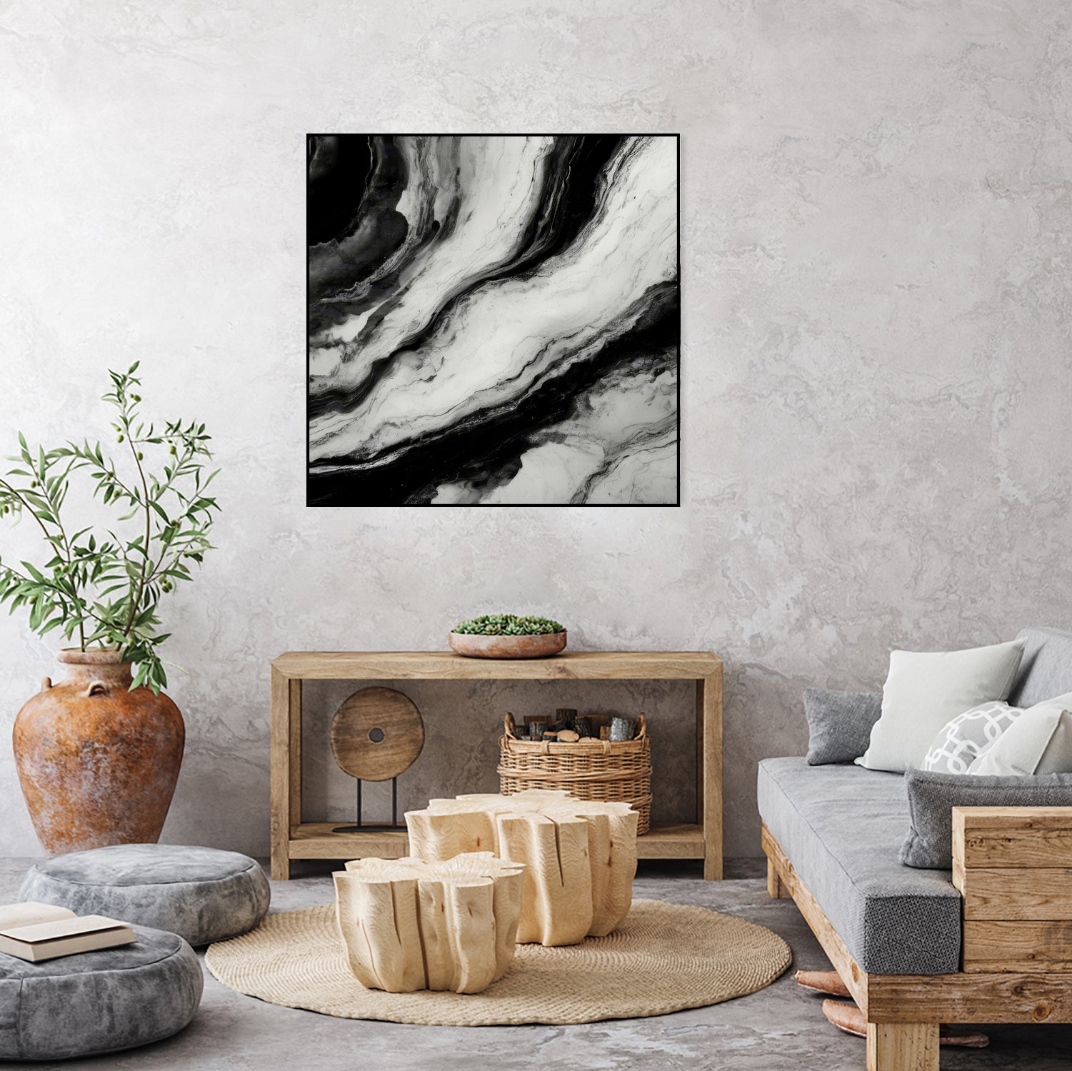 Monochrome Waves by Alpenglow Workshop on GIANT ART - 12000 illustration