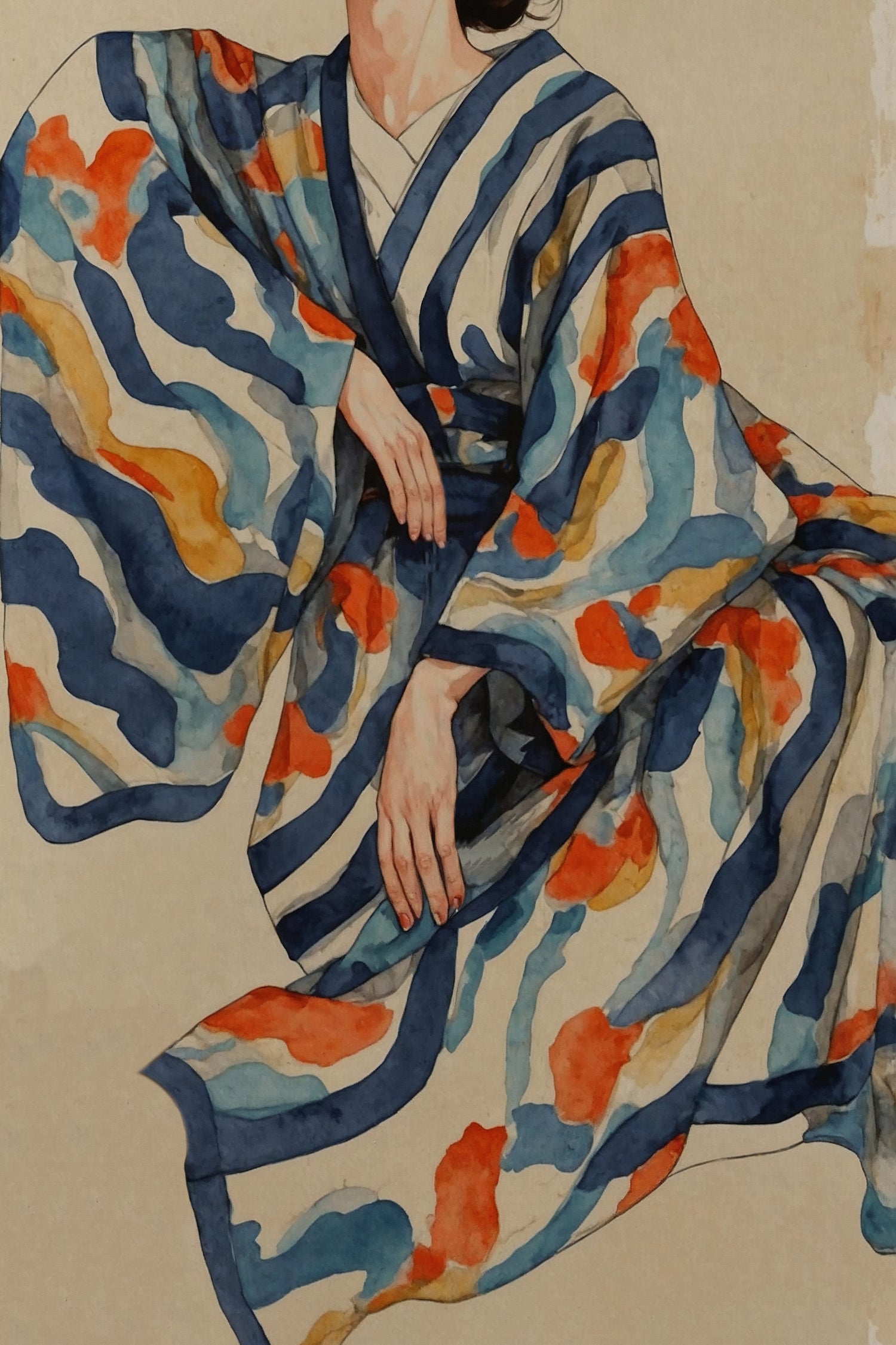 Flowing Kimono Patterns by THE MIUUS STUDIO on GIANT ART - 7200 illustration