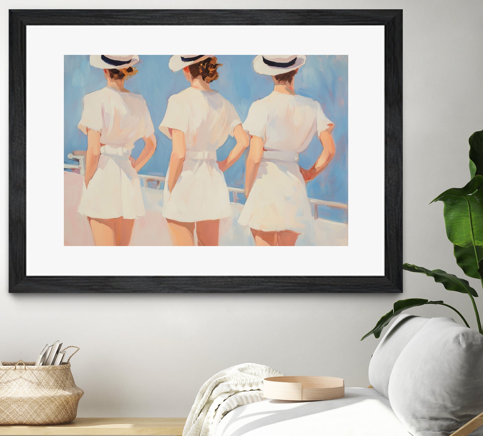 Retro Three Sailors by Melloi Art Prints on GIANT ART - woman paintings woman
