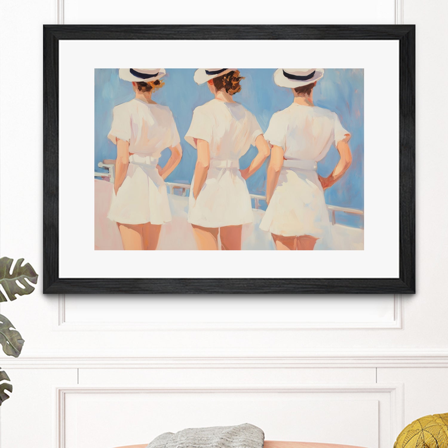 Retro Three Sailors by Melloi Art Prints on GIANT ART - woman paintings woman