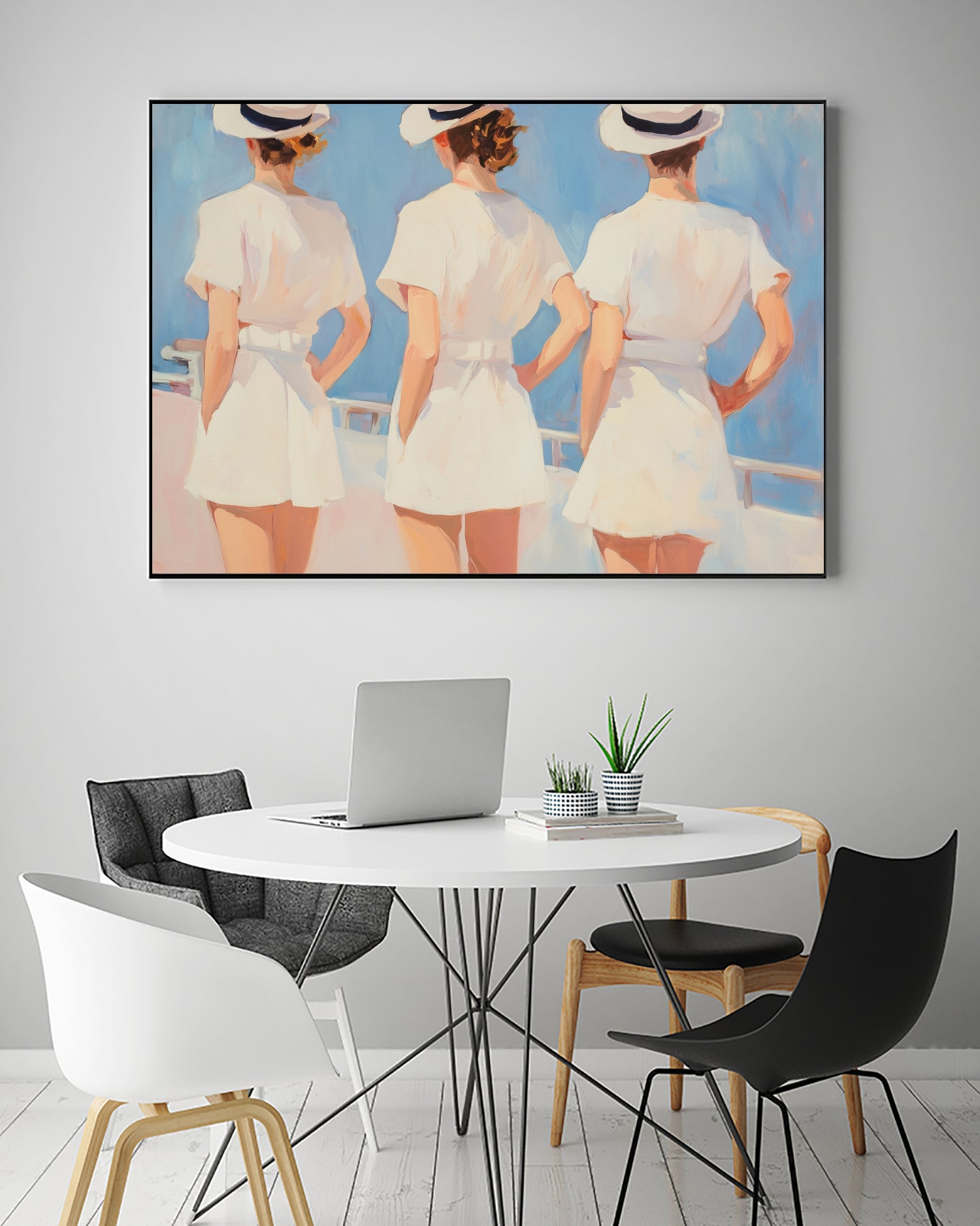 Retro Three Sailors by Melloi Art Prints on GIANT ART - woman paintings woman