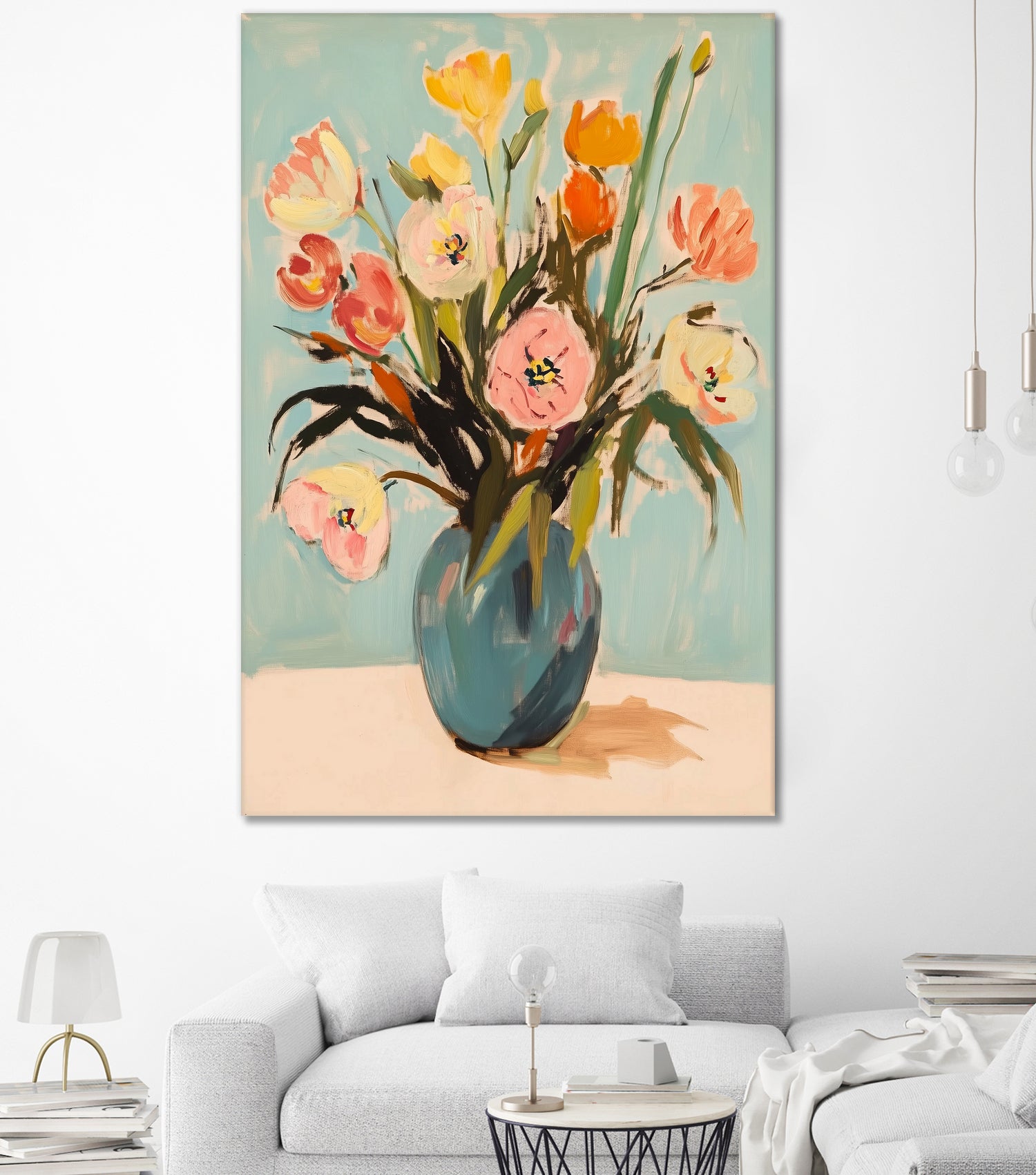 Colorful Flowers in Vase by Melloi Art Prints on GIANT ART - flowers and plants colorful