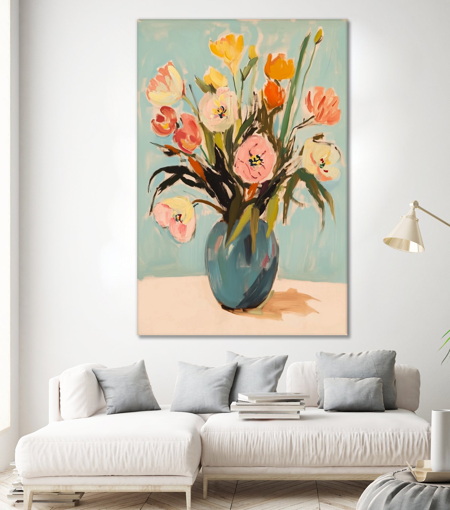 Colorful Flowers in Vase by Melloi Art Prints on GIANT ART - flowers and plants colorful