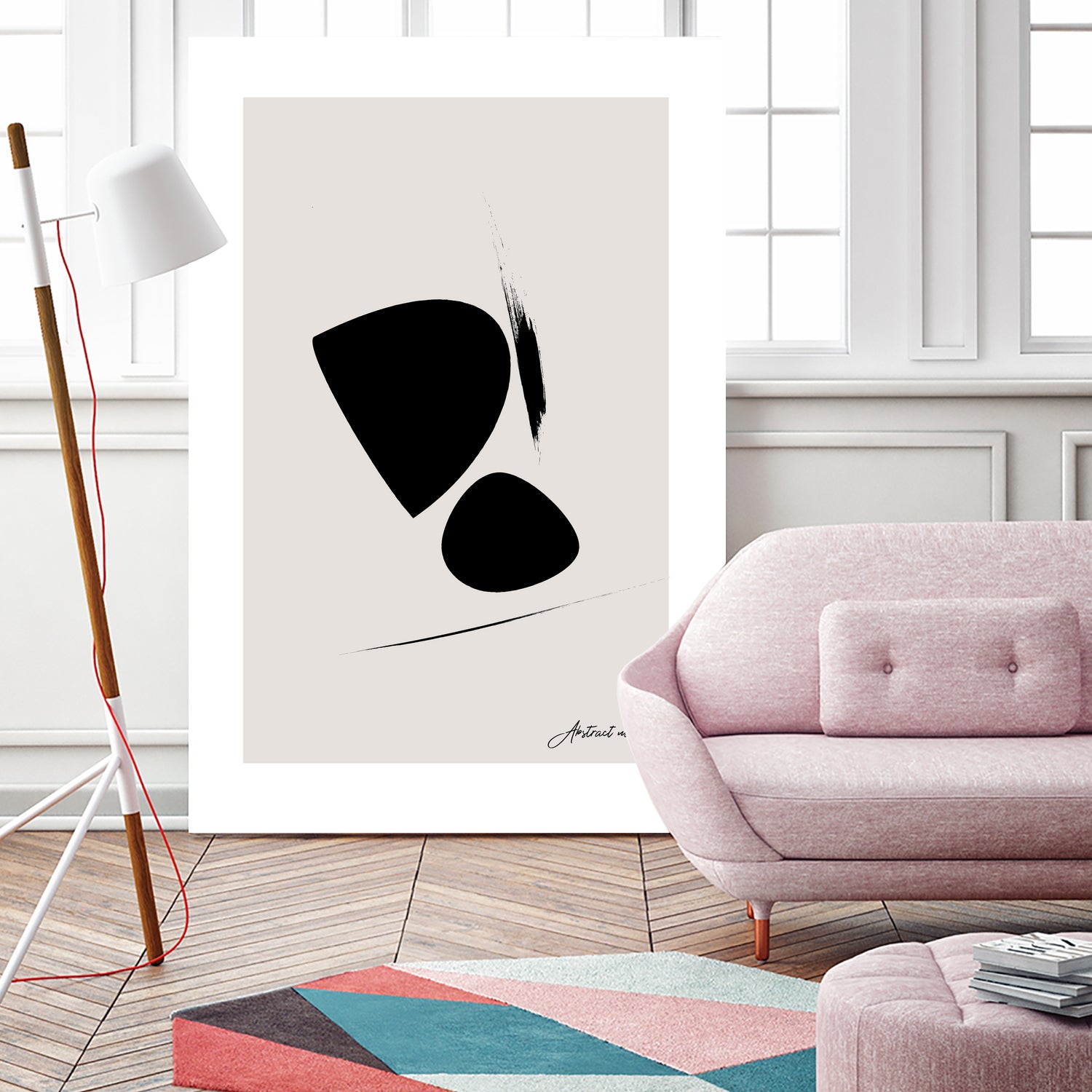 Black Abstract X by Oju Design on GIANT ART - abstract drawing
