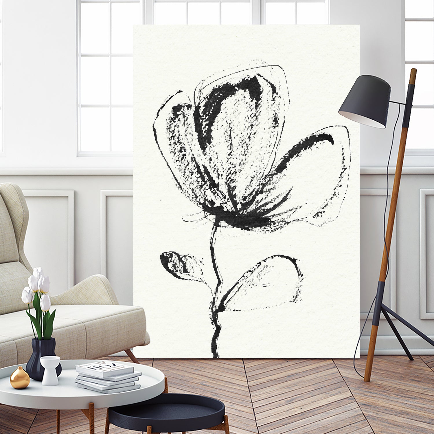 Petal Sketch Essence by Santhosh ch on GIANT ART - flowers and plants minimalist flower illustration