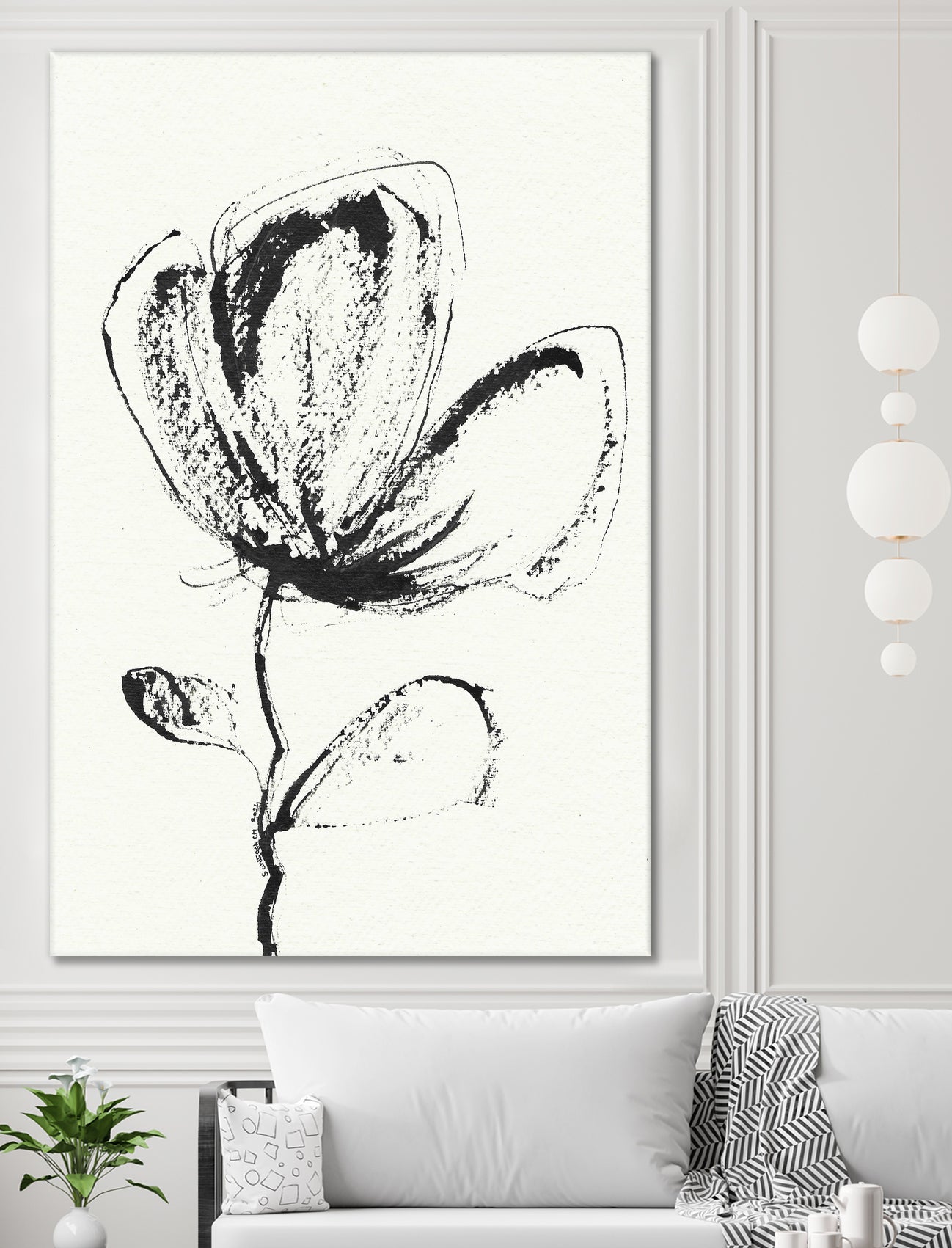 Petal Sketch Essence by Santhosh ch on GIANT ART - flowers and plants minimalist flower illustration