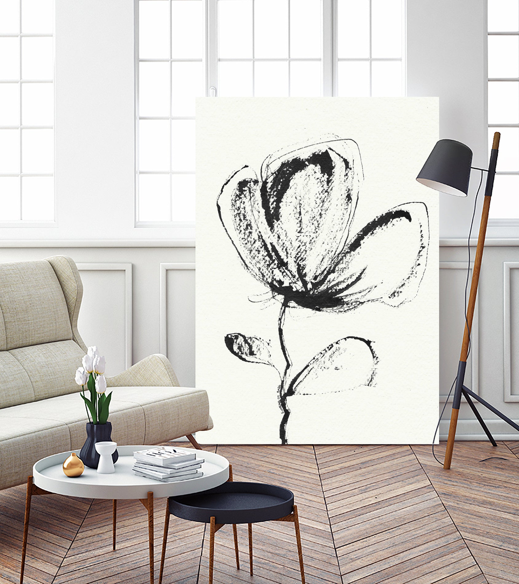 Petal Sketch Essence by Santhosh ch on GIANT ART - flowers and plants minimalist flower illustration