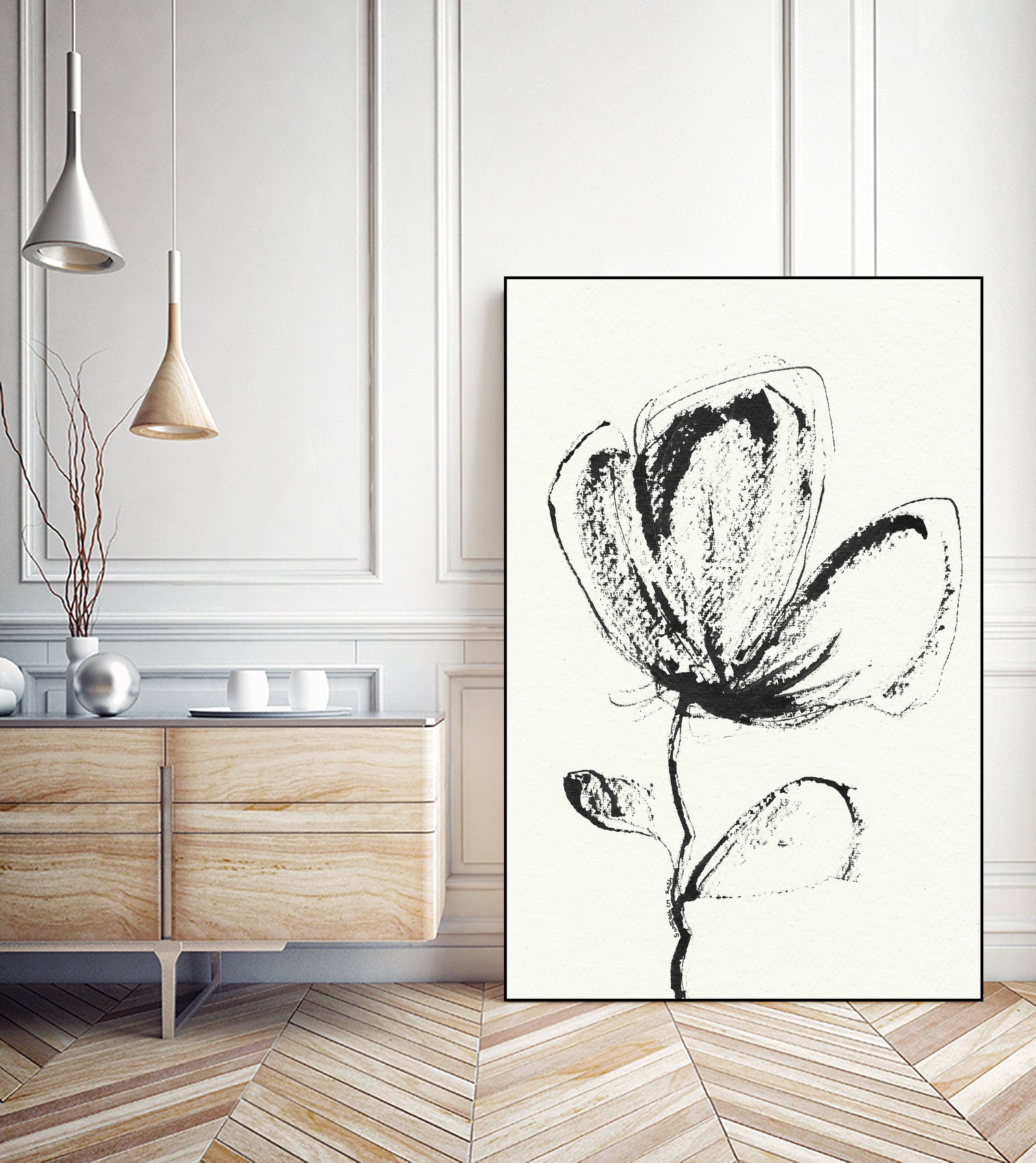 Petal Sketch Essence by Santhosh ch on GIANT ART - flowers and plants minimalist flower illustration