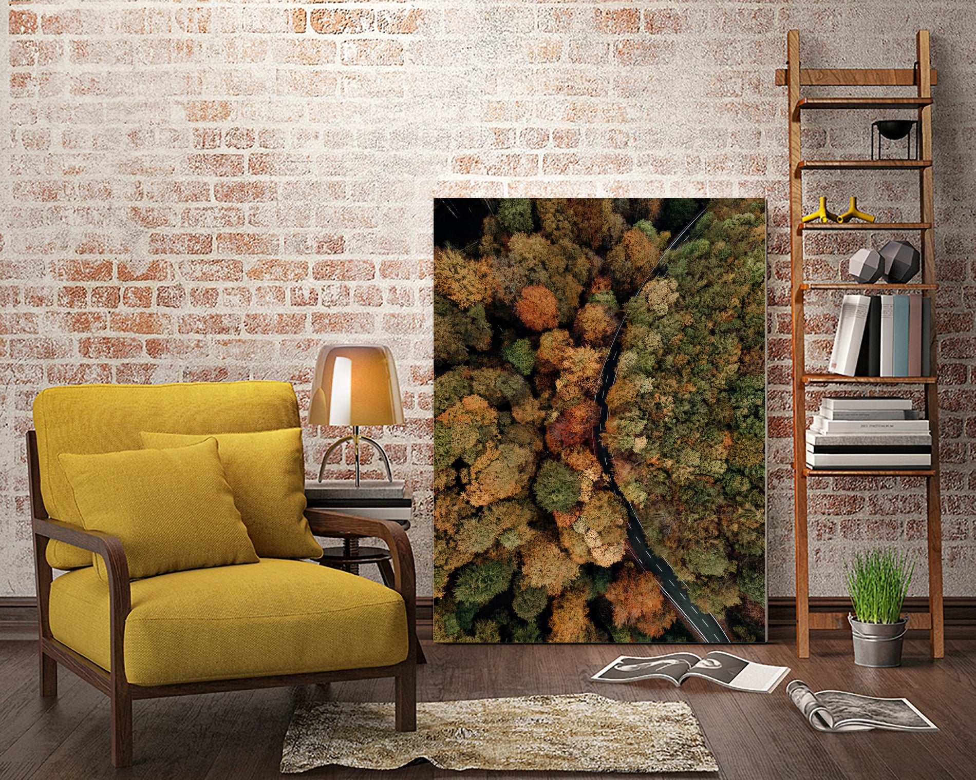 Autumn's Winding Path by Javier Pardina on GIANT ART - forest landscape forest