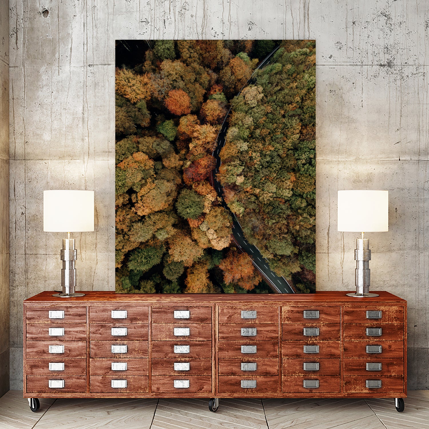 Autumn's Winding Path by Javier Pardina on GIANT ART - forest landscape forest