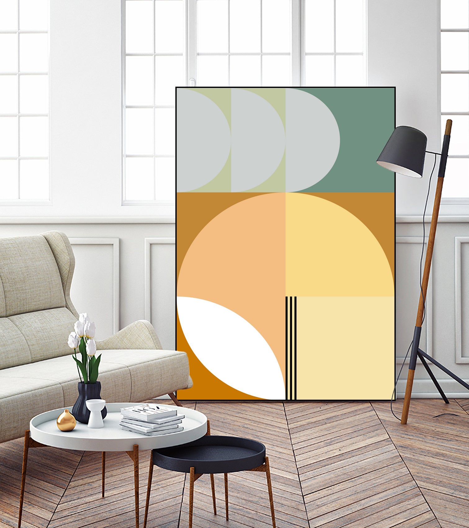 Mid Century Geometric Abstract 03 by Nilesh Kulkarni on GIANT ART - abstract abstract