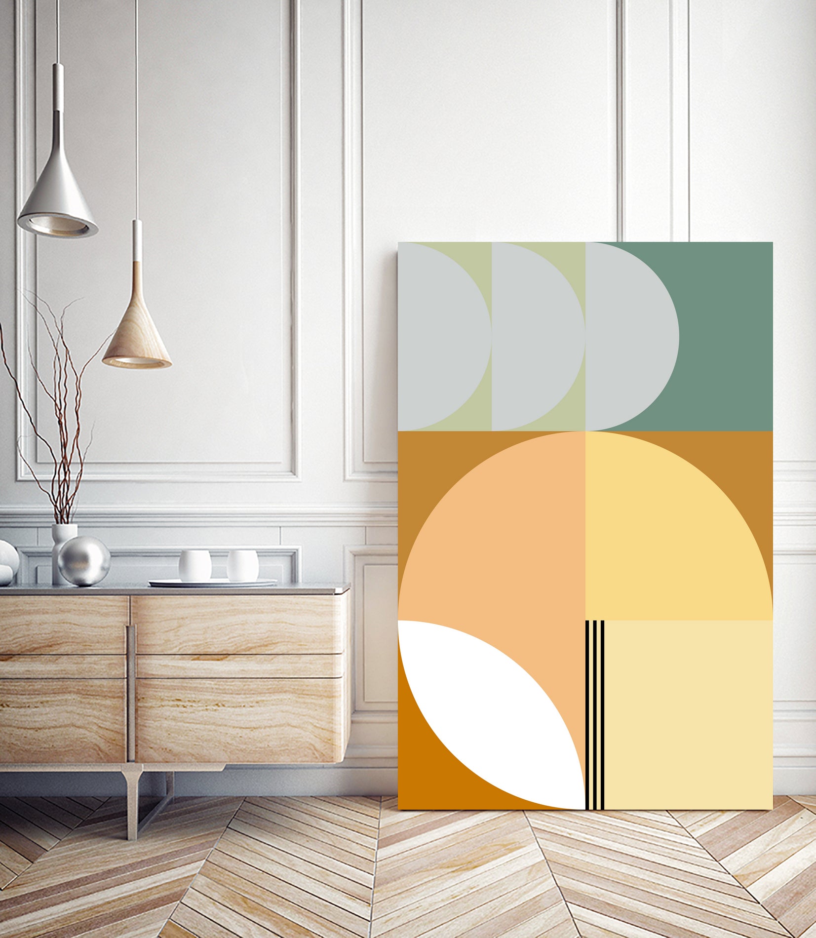 Mid Century Geometric Abstract 03 by Nilesh Kulkarni on GIANT ART - abstract abstract