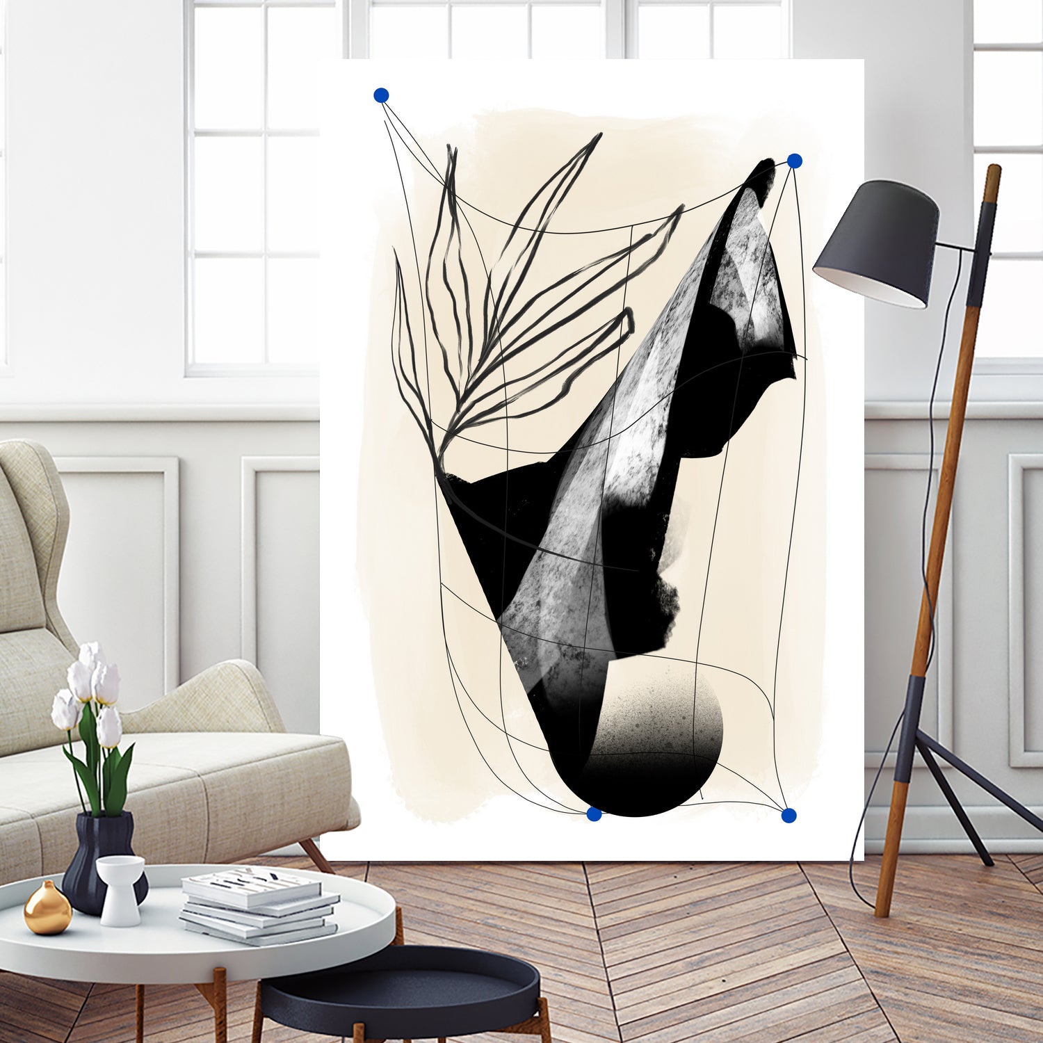 Which Came First by Jilli Darling on GIANT ART - abstract abstract, bold, white, grey, gray, calm, painting, print, wallart, wall art, energetic, colourful, graphic print, illustration, soft, brush strokes, cute, prints, home decor, beige, black, drawing