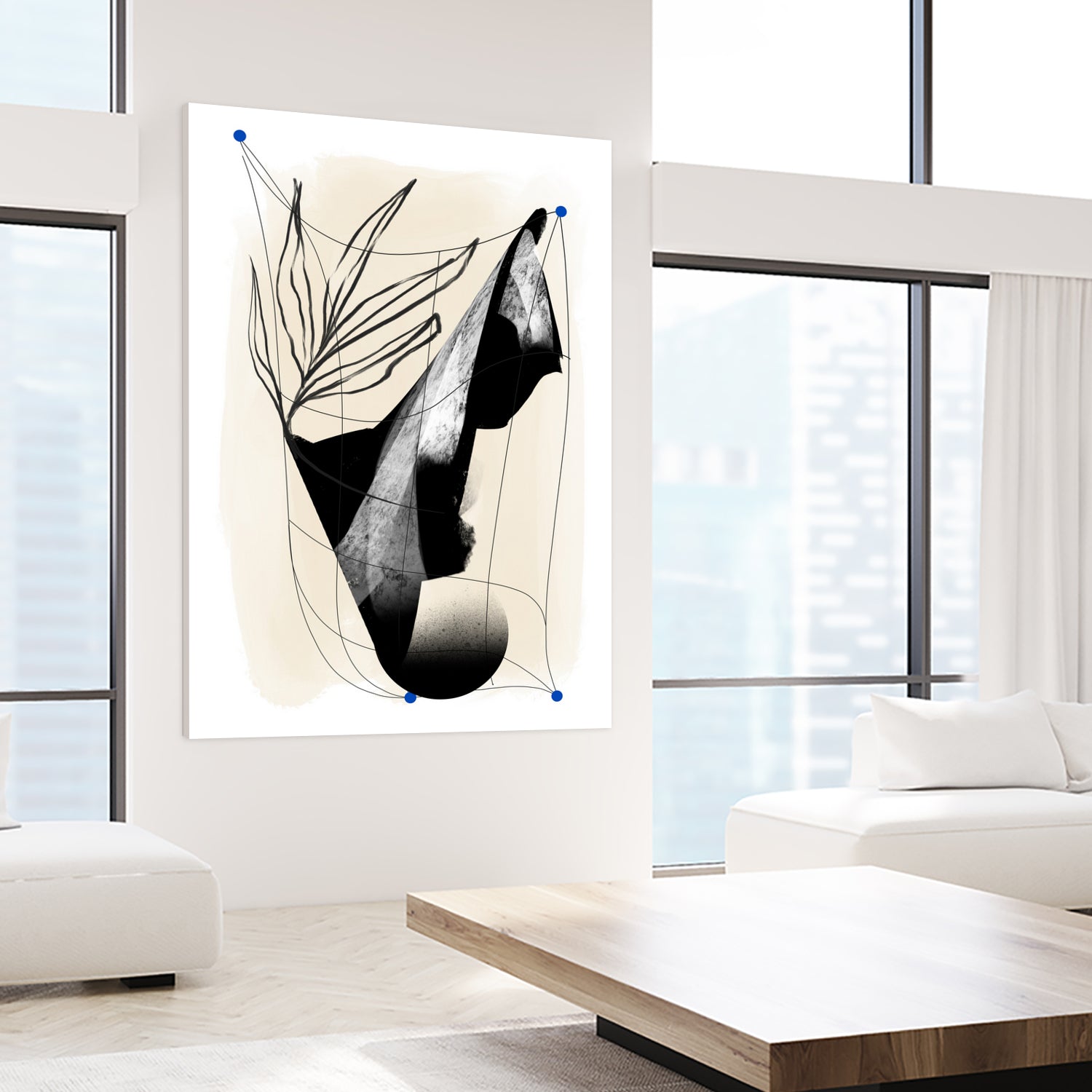 Which Came First by Jilli Darling on GIANT ART - abstract abstract, bold, white, grey, gray, calm, painting, print, wallart, wall art, energetic, colourful, graphic print, illustration, soft, brush strokes, cute, prints, home decor, beige, black, drawing