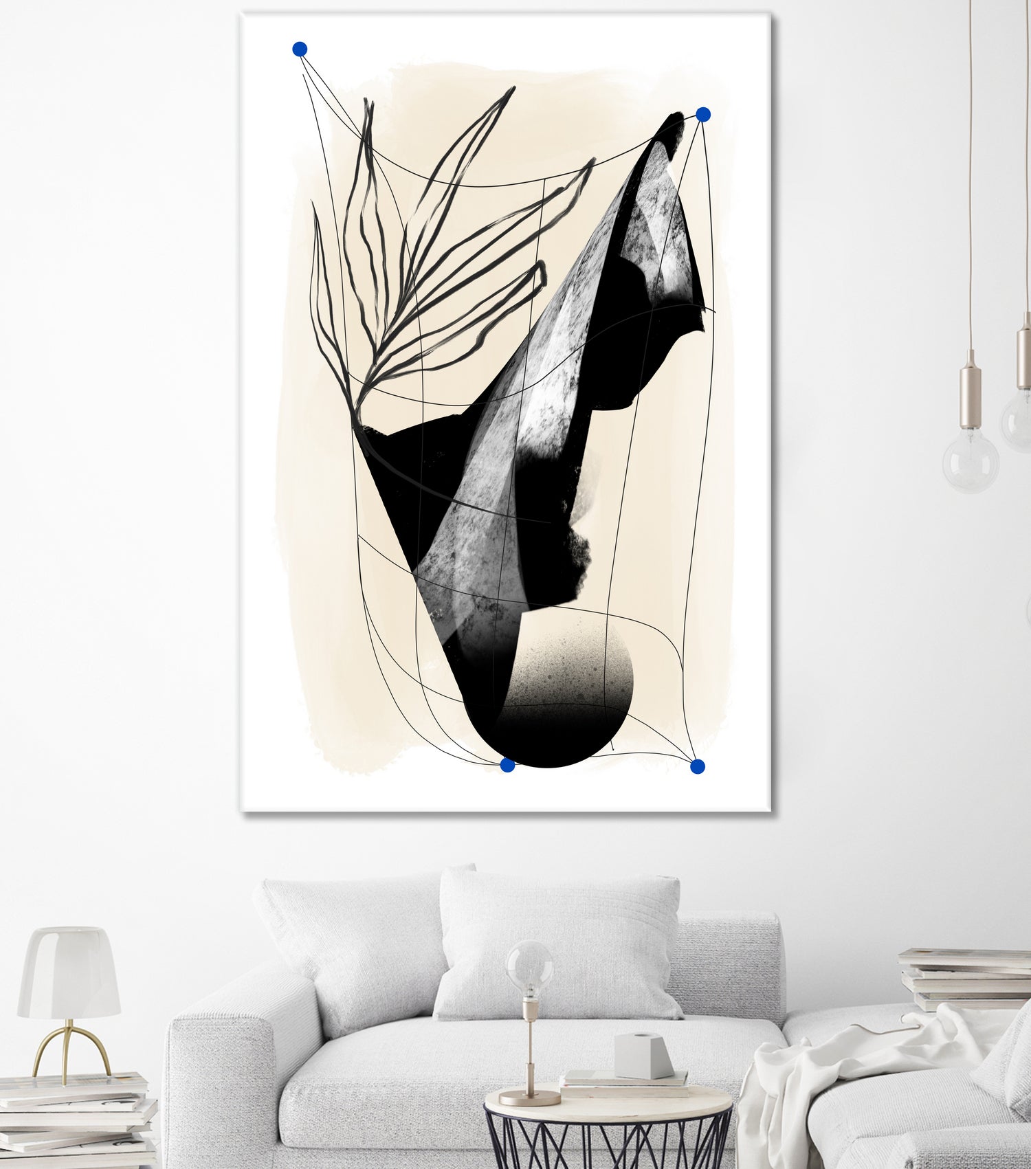 Which Came First by Jilli Darling on GIANT ART - abstract abstract, bold, white, grey, gray, calm, painting, print, wallart, wall art, energetic, colourful, graphic print, illustration, soft, brush strokes, cute, prints, home decor, beige, black, drawing