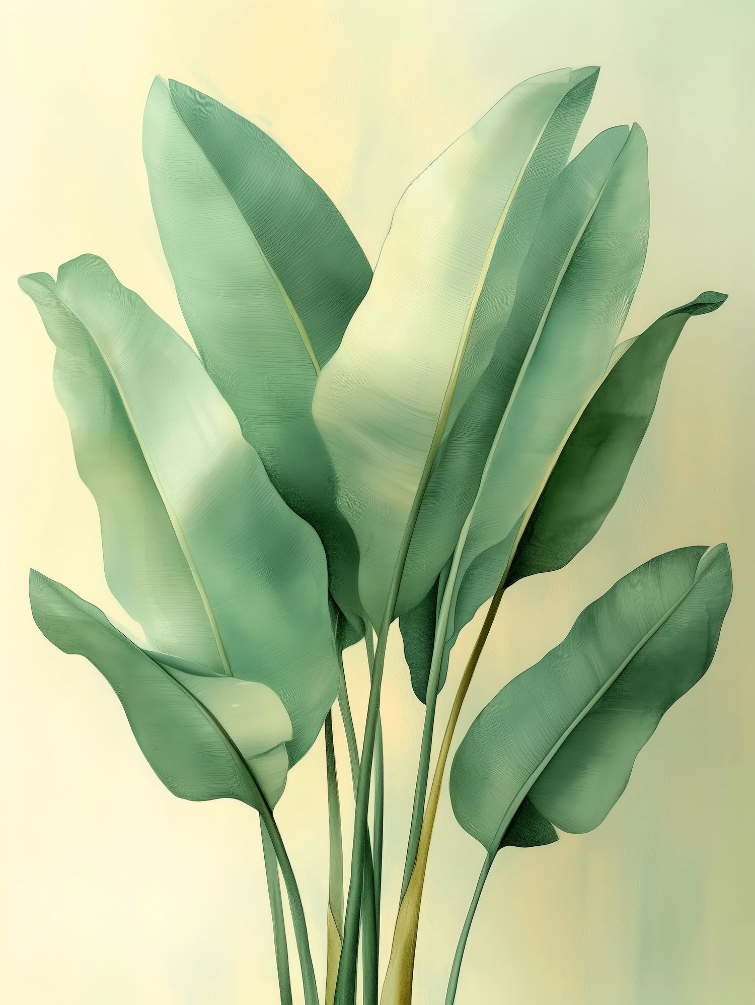 Tropical banana leaves nature art 6 by Justyna Jaszke on GIANT ART - flowers and plants meadow