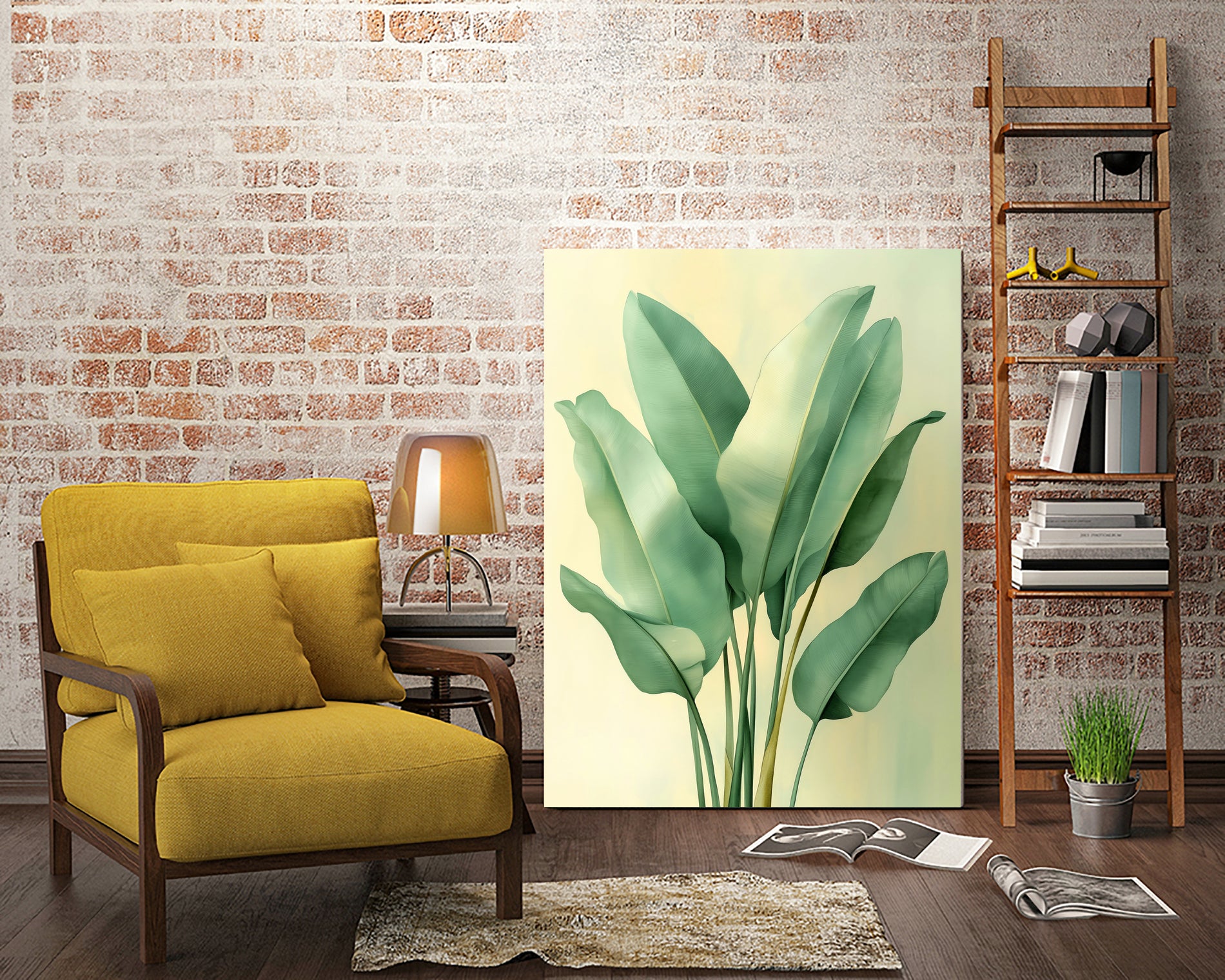 Tropical banana leaves nature art 6 by Justyna Jaszke on GIANT ART - flowers and plants meadow