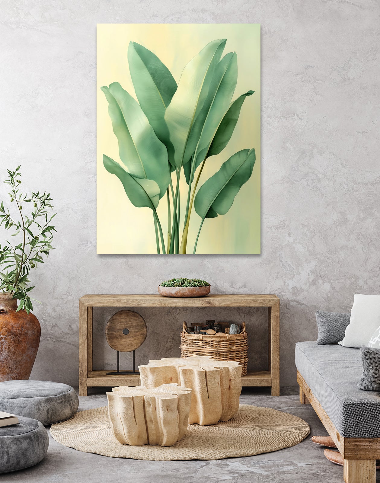 Tropical banana leaves nature art 6 by Justyna Jaszke on GIANT ART - flowers and plants meadow