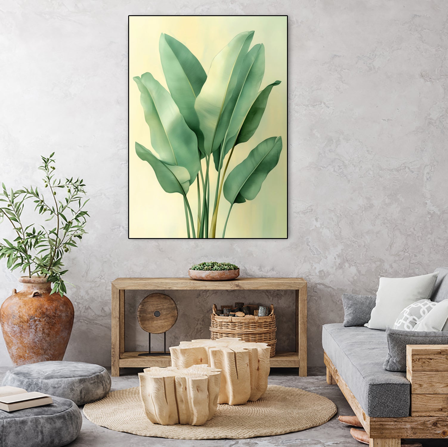 Tropical banana leaves nature art 6 by Justyna Jaszke on GIANT ART - flowers and plants meadow