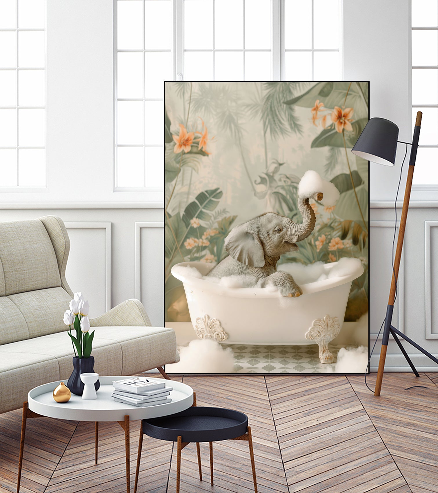 Elephant Bubble Bliss by Niky Rahner on GIANT ART - animals rahner