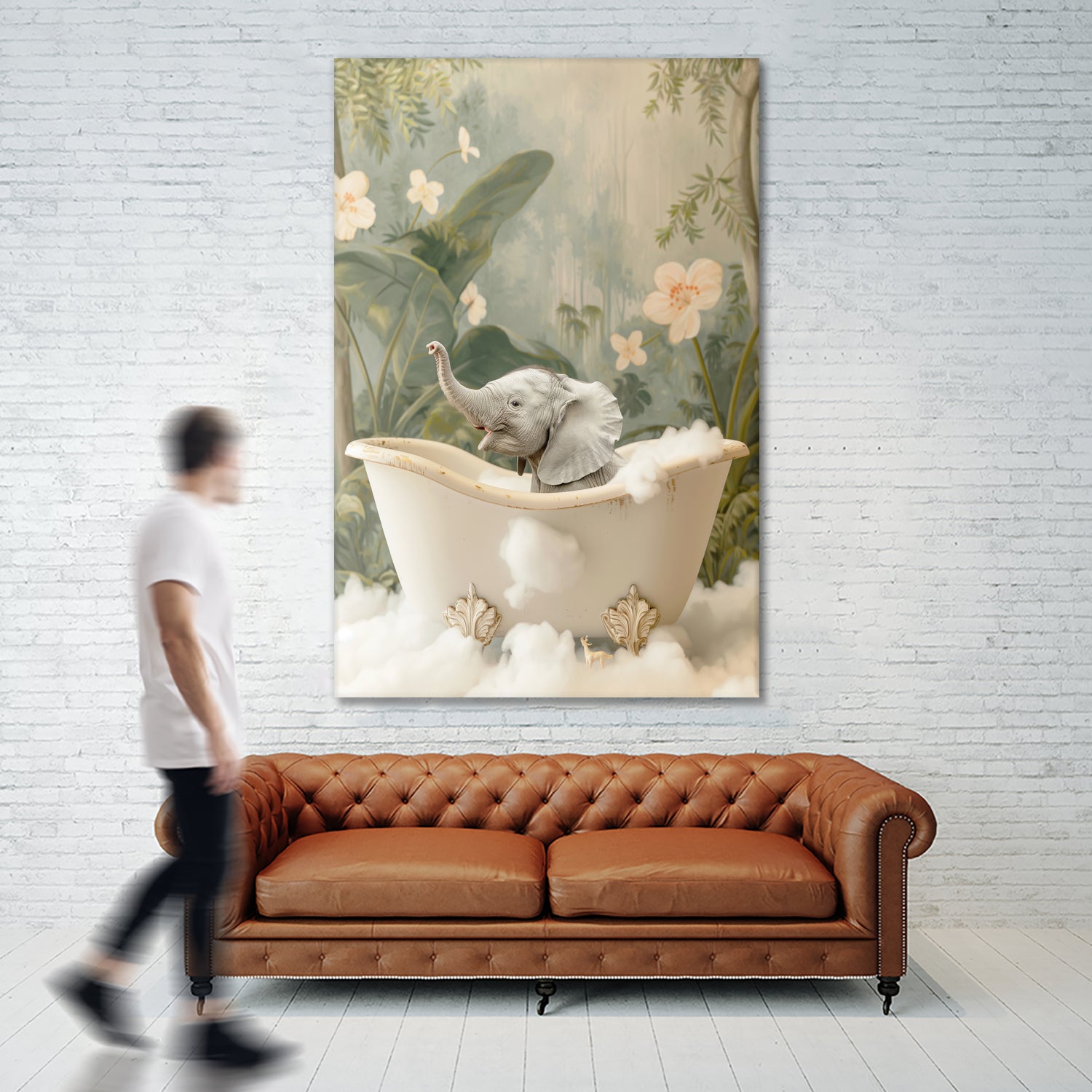 Elephant Bath Joy by Niky Rahner on GIANT ART - animals rahner