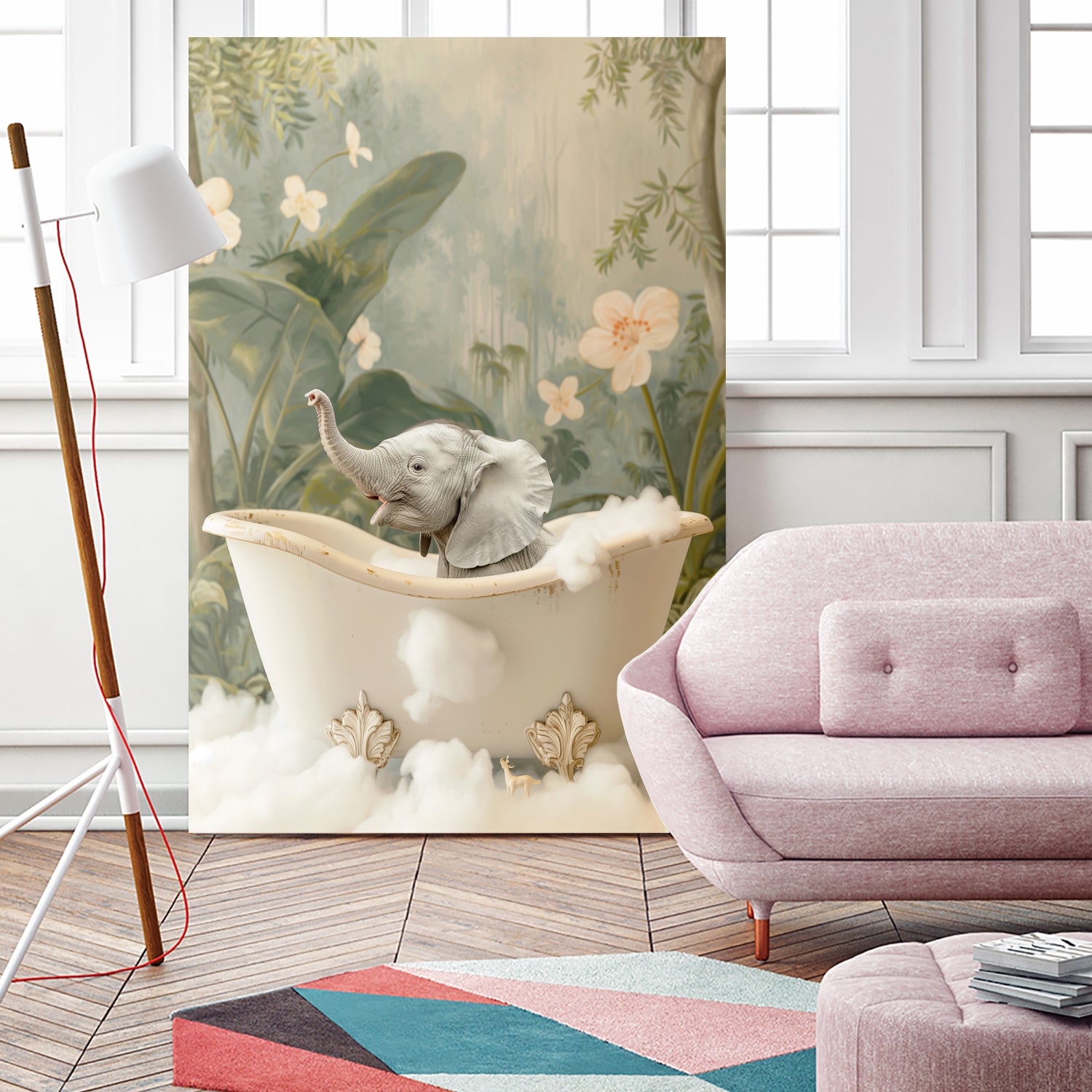 Elephant Bath Joy by Niky Rahner on GIANT ART - animals rahner