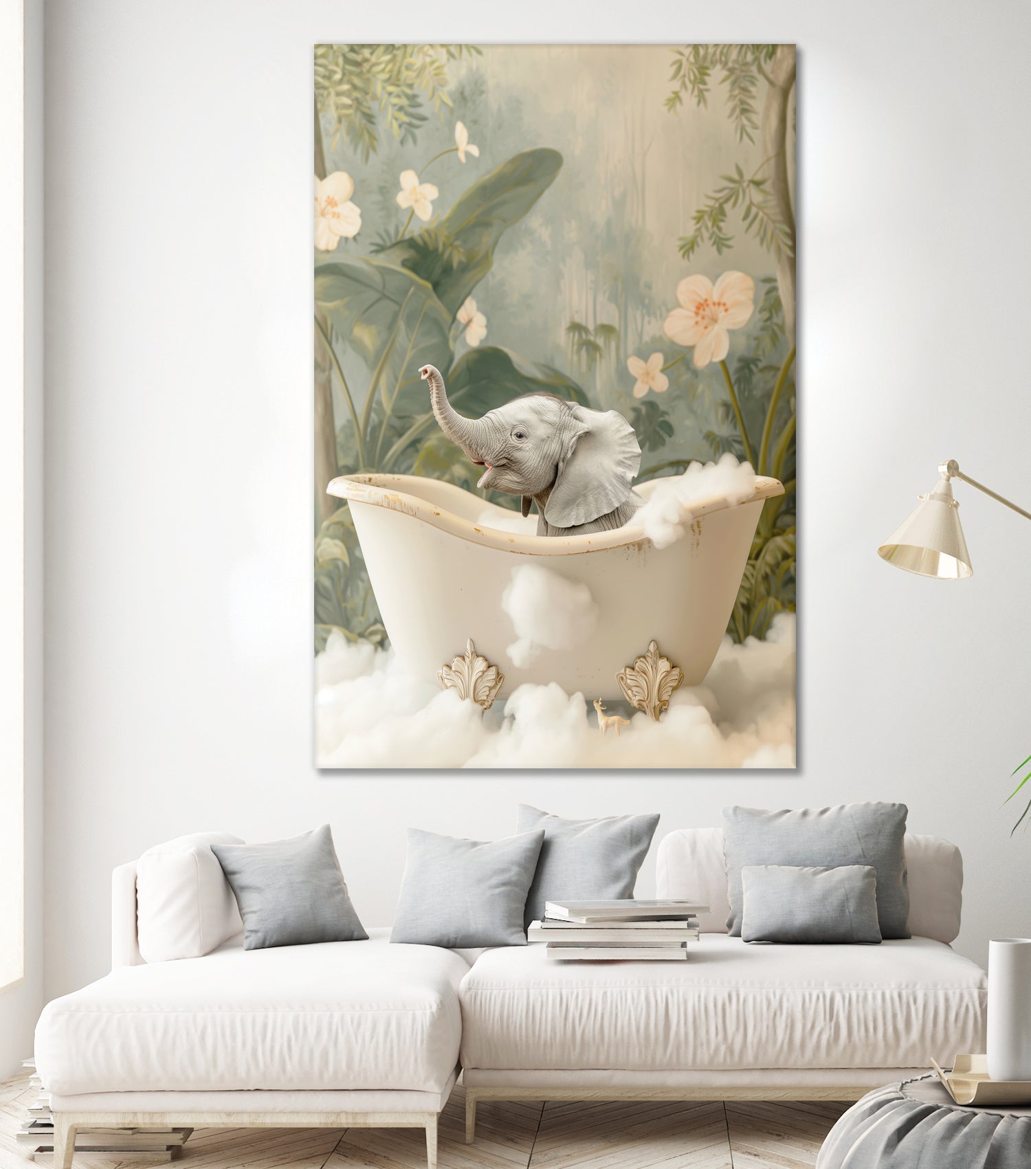 Elephant Bath Joy by Niky Rahner on GIANT ART - animals rahner