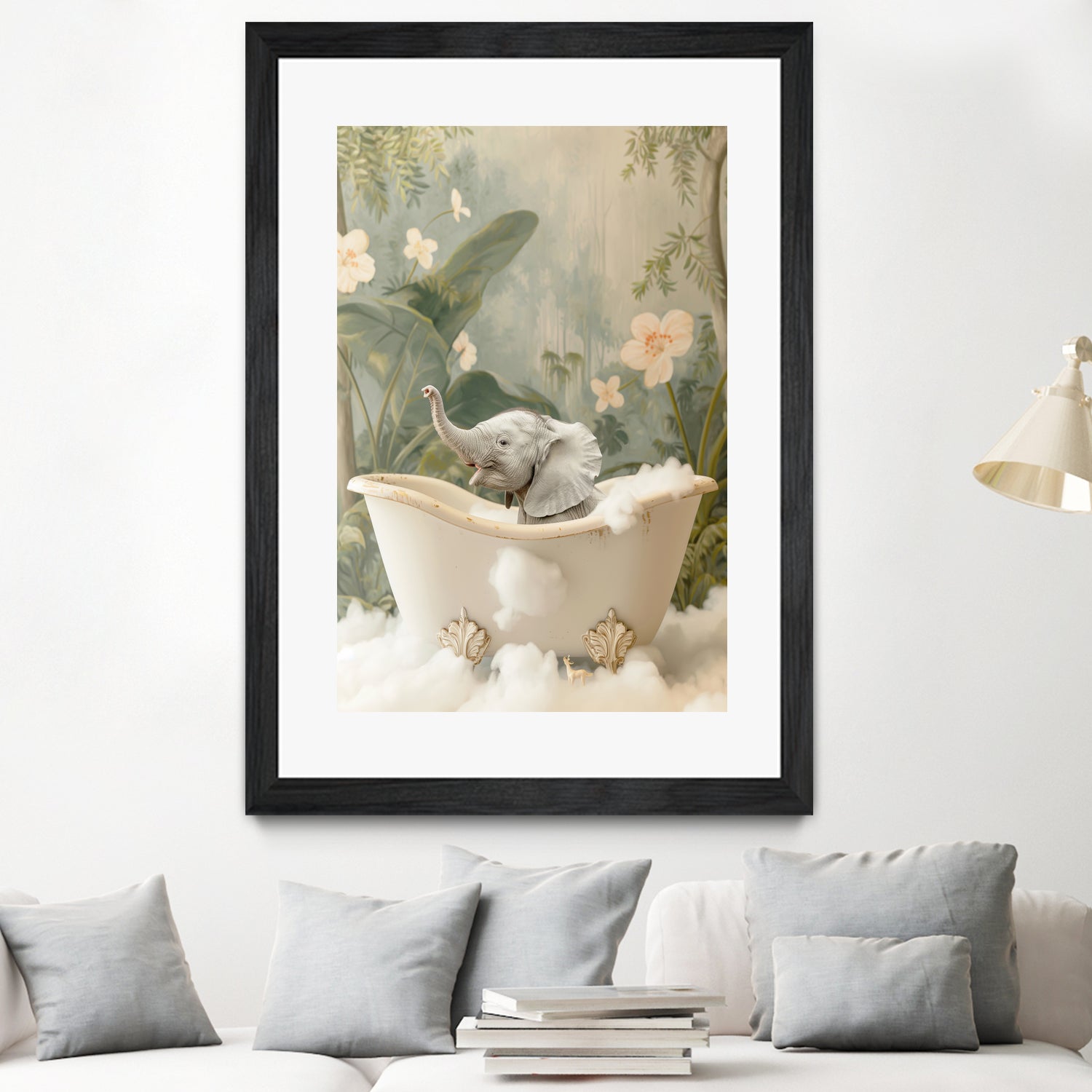 Elephant Bath Joy by Niky Rahner on GIANT ART - animals rahner