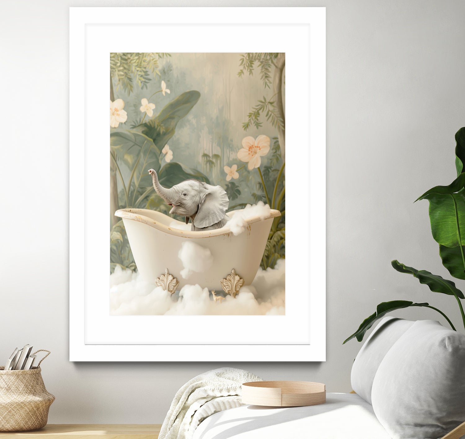 Elephant Bath Joy by Niky Rahner on GIANT ART - animals rahner