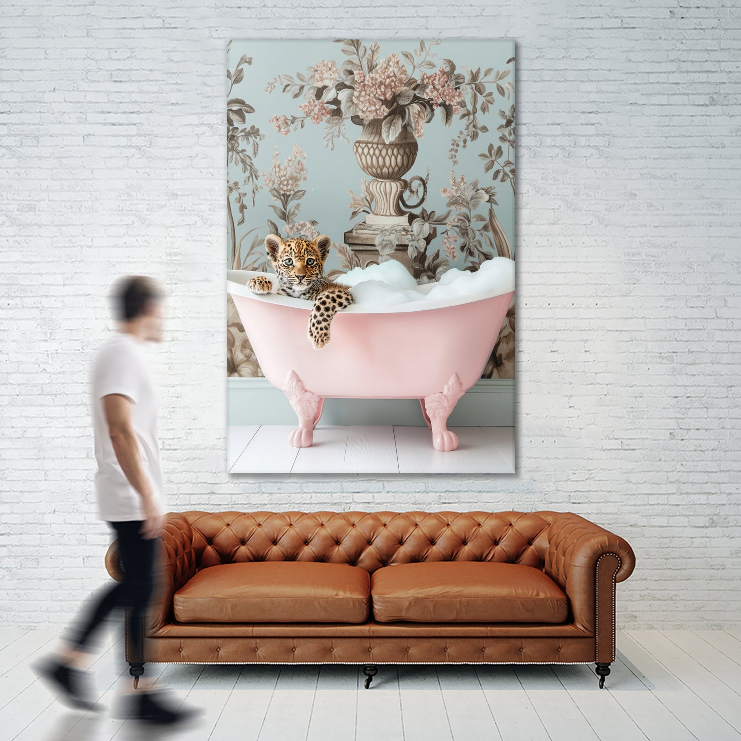 Leoparda Pink Bubble Bath by Niky Rahner on GIANT ART - botanical rahner