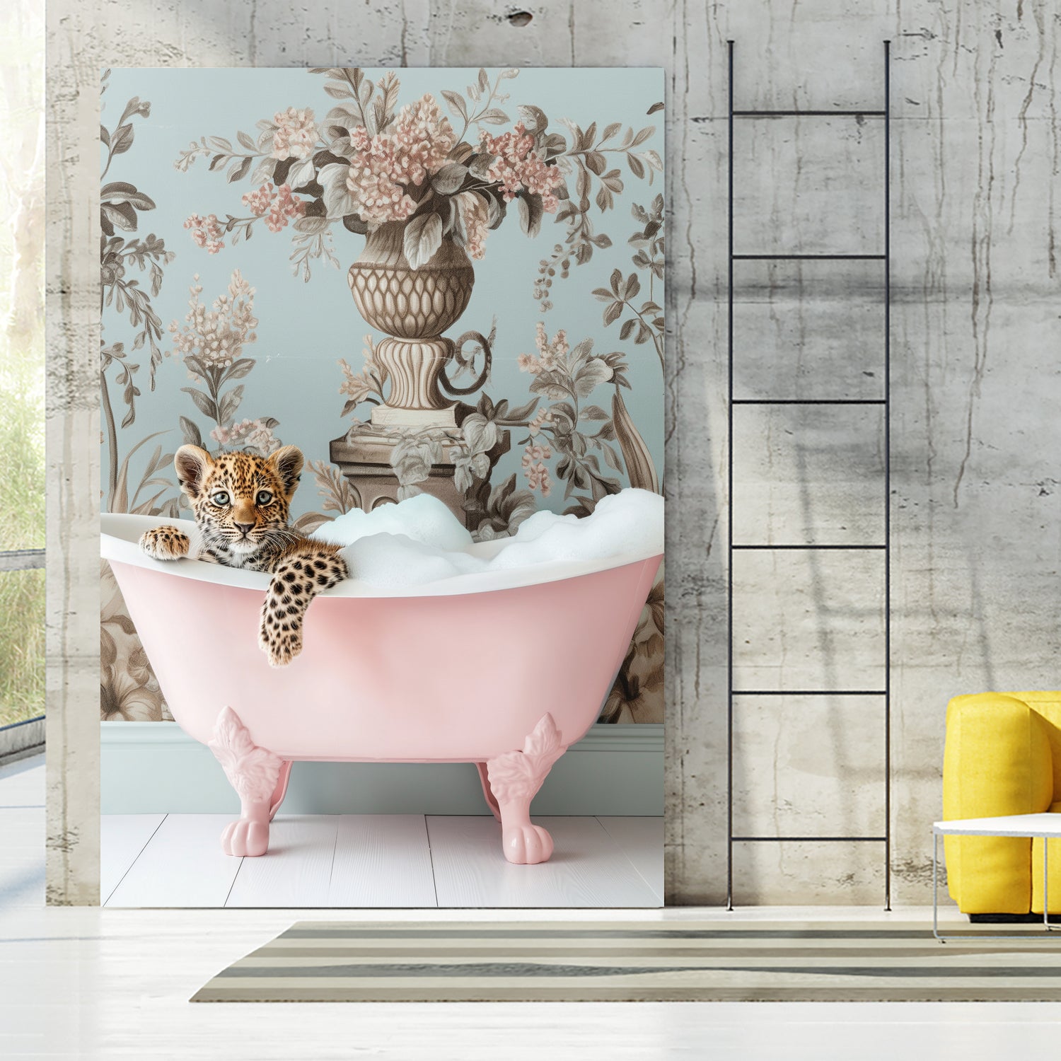 Leoparda Pink Bubble Bath by Niky Rahner on GIANT ART - botanical rahner