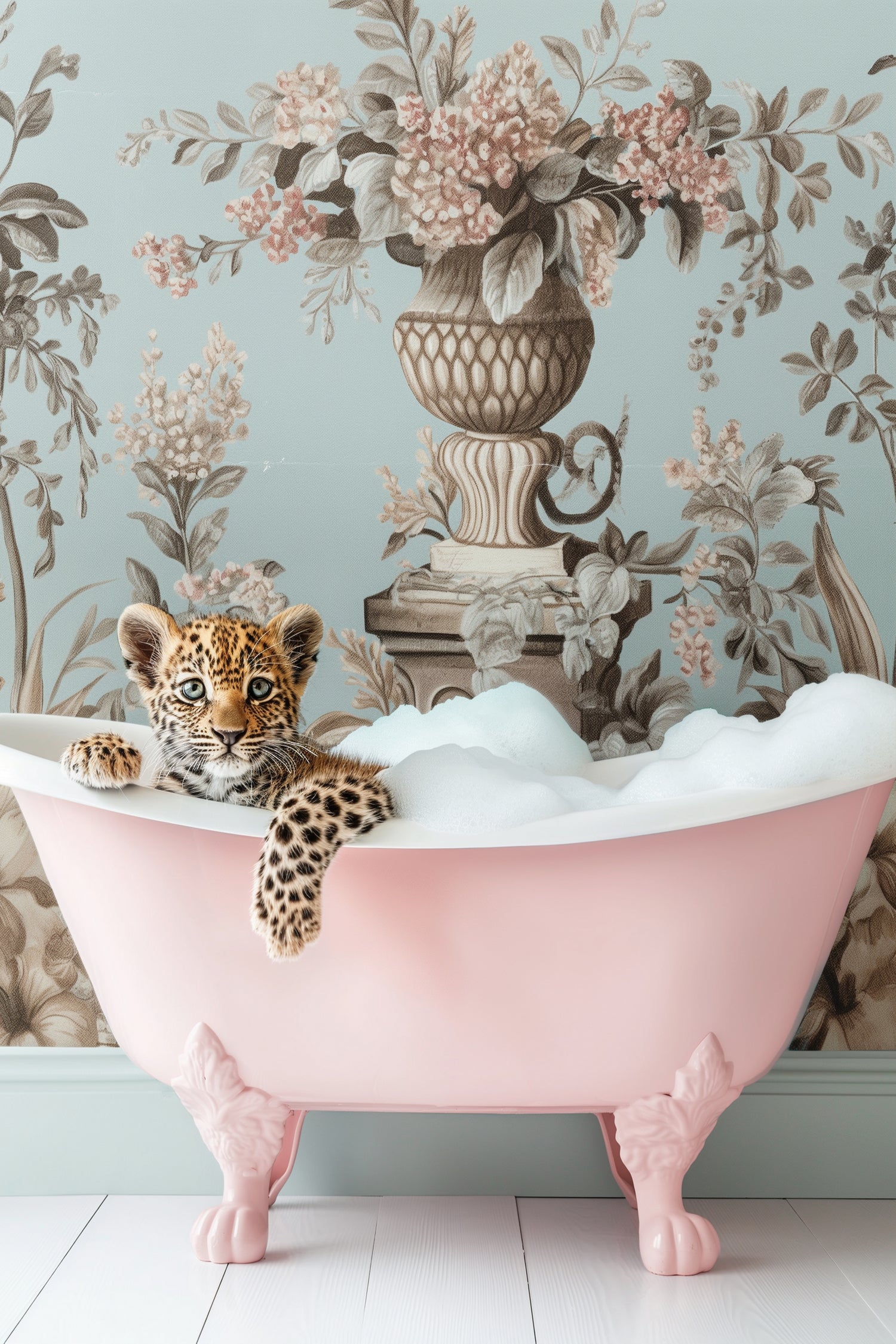 Leoparda Pink Bubble Bath by Niky Rahner on GIANT ART - botanical rahner