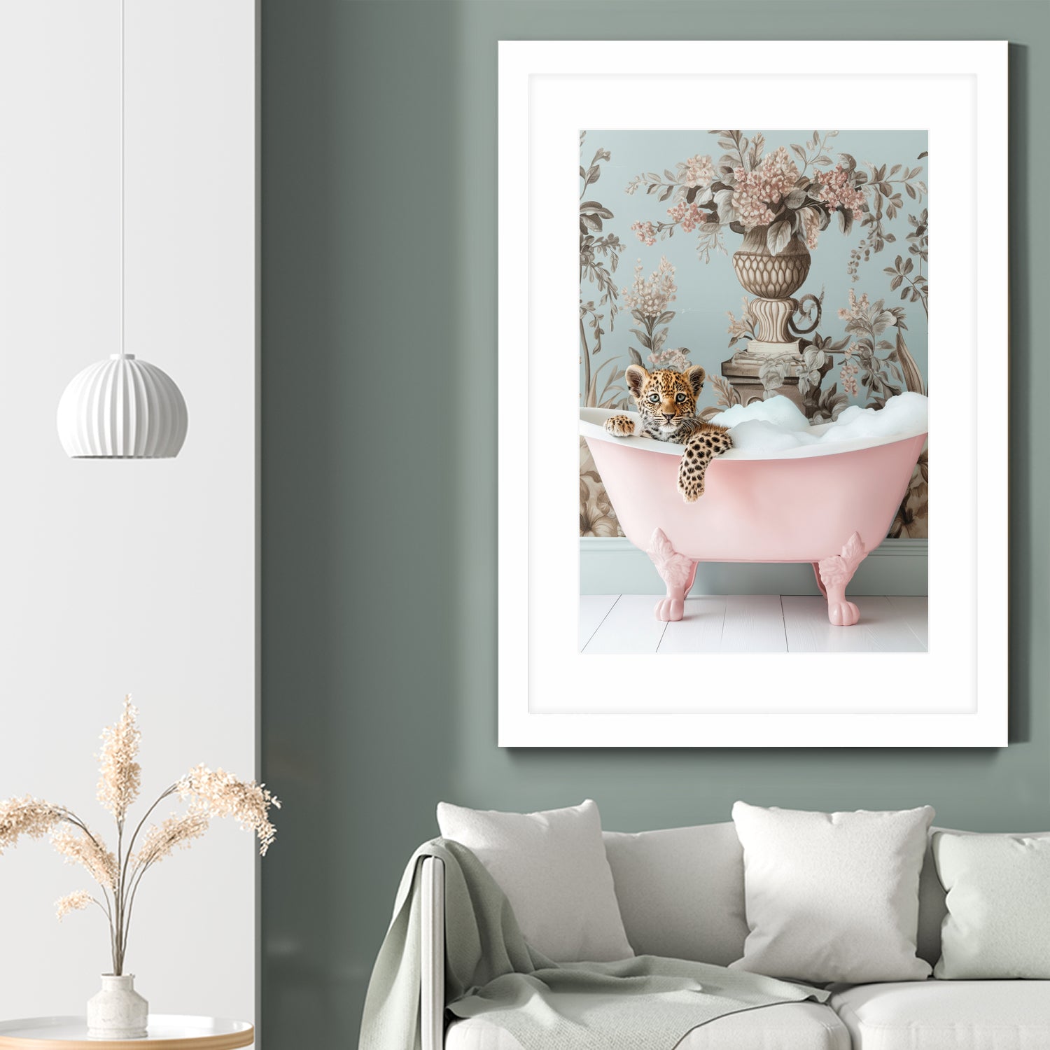 Leoparda Pink Bubble Bath by Niky Rahner on GIANT ART - botanical rahner