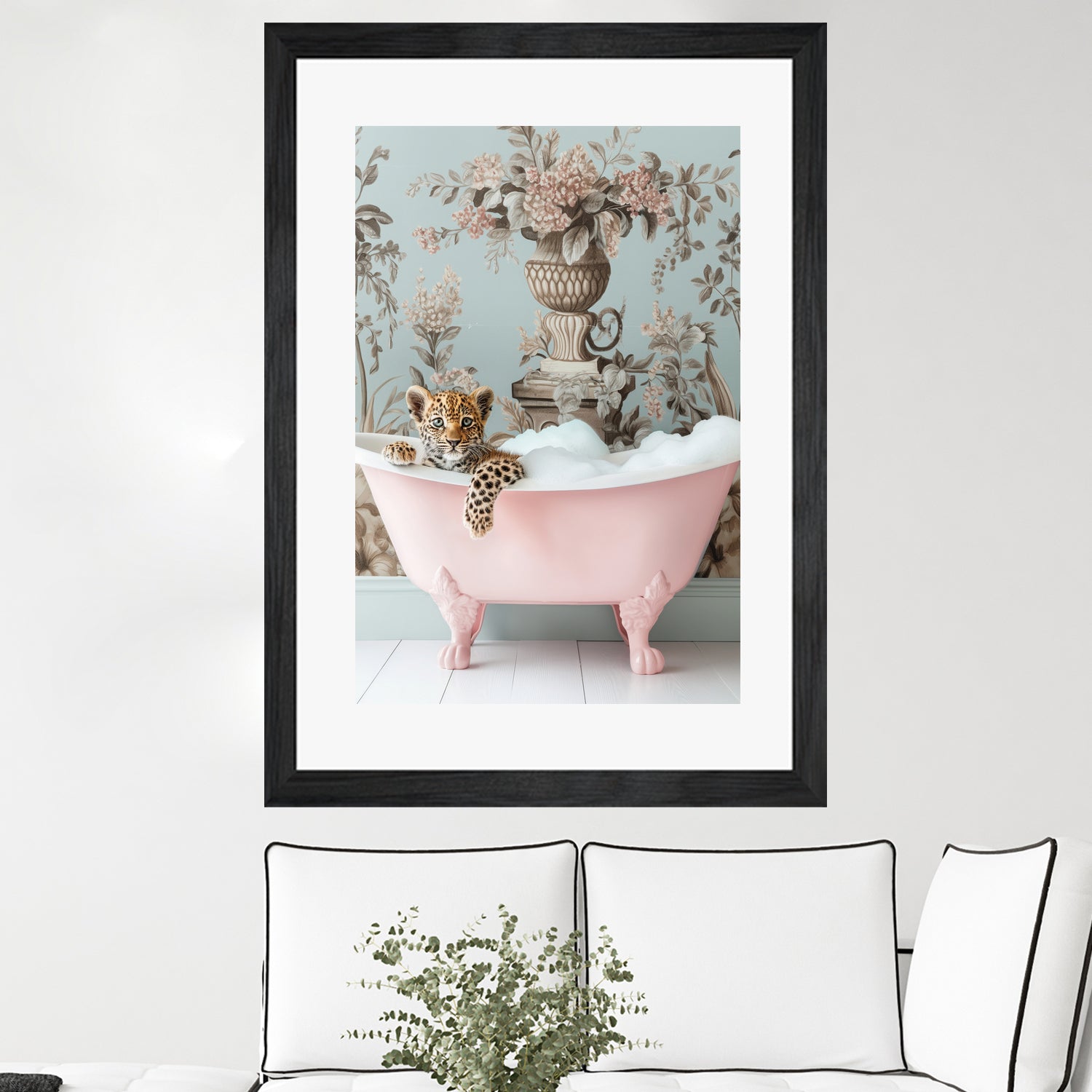 Leoparda Pink Bubble Bath by Niky Rahner on GIANT ART - botanical rahner
