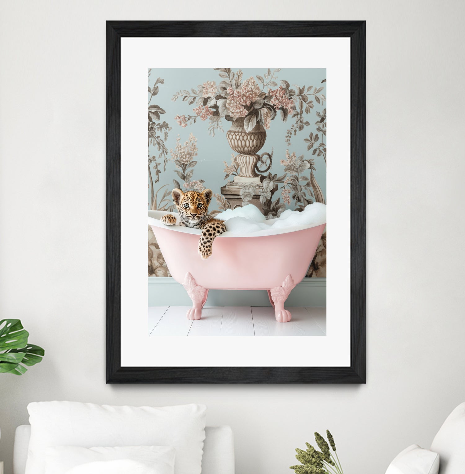 Leoparda Pink Bubble Bath by Niky Rahner on GIANT ART - botanical rahner