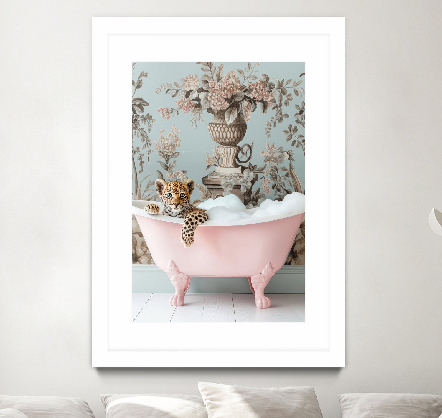 Leoparda Pink Bubble Bath by Niky Rahner on GIANT ART - botanical rahner