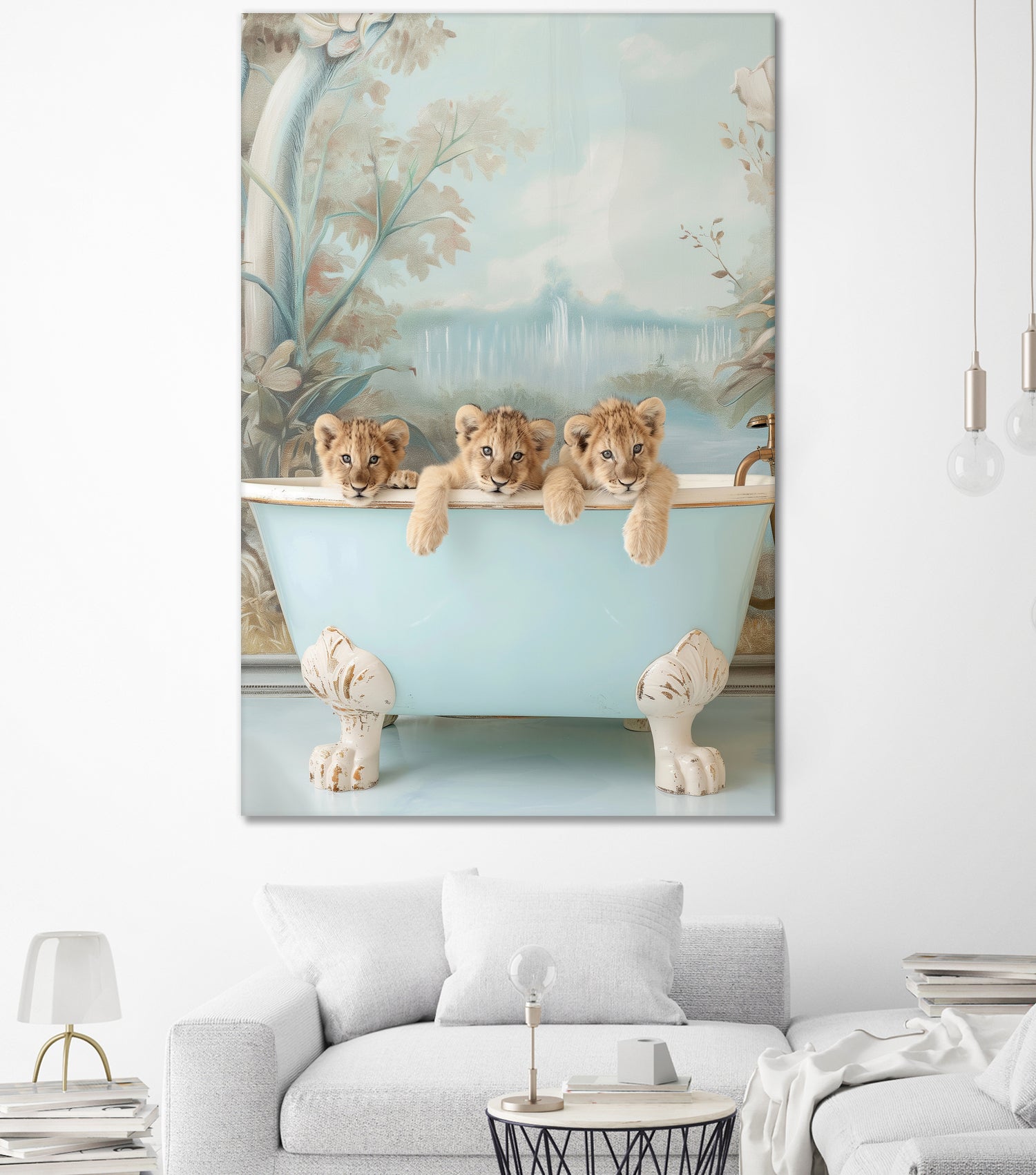 Blue Lagoon Lion Cubs by Niky Rahner on GIANT ART - animals rahner