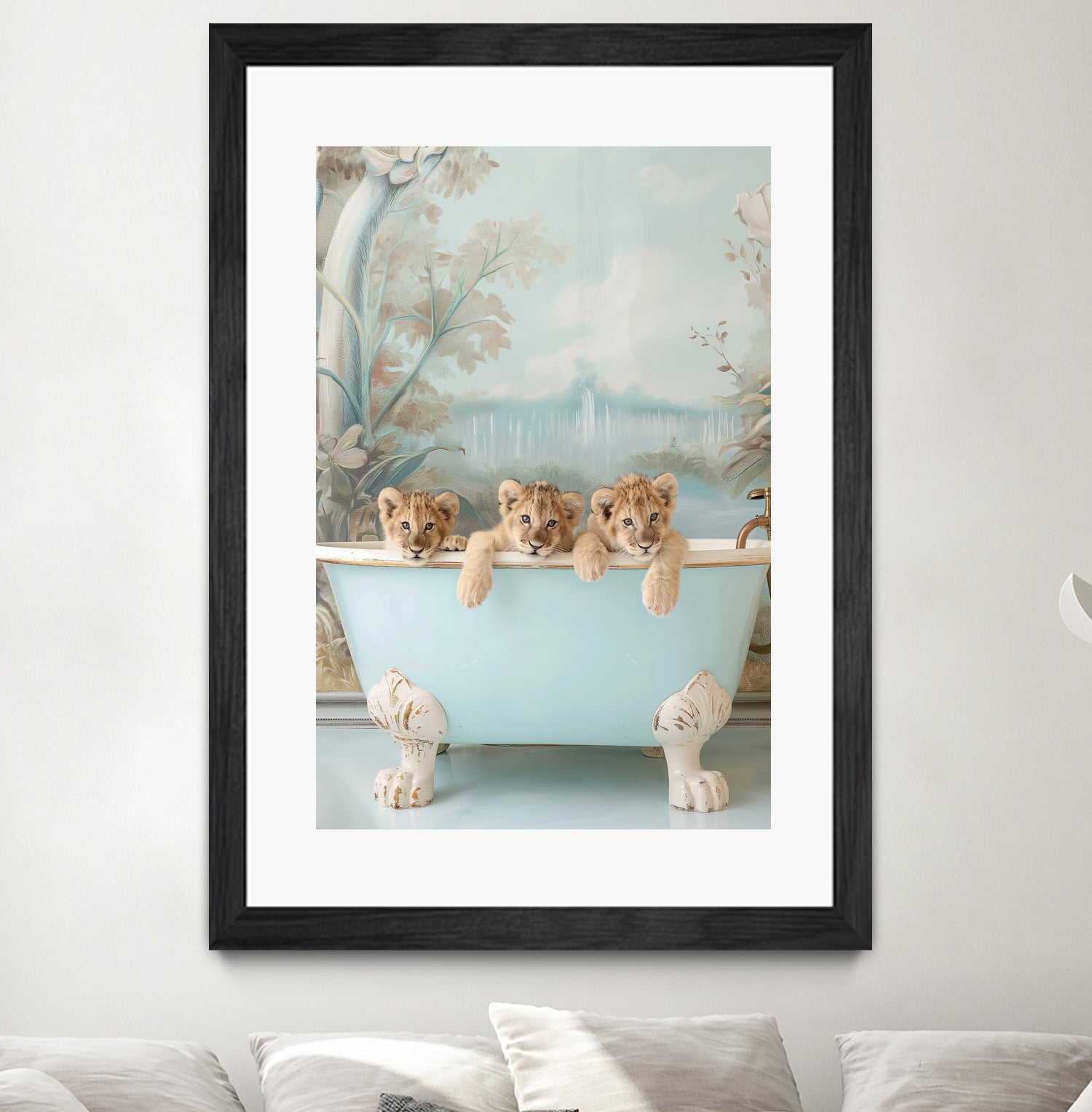 Blue Lagoon Lion Cubs by Niky Rahner on GIANT ART - animals rahner