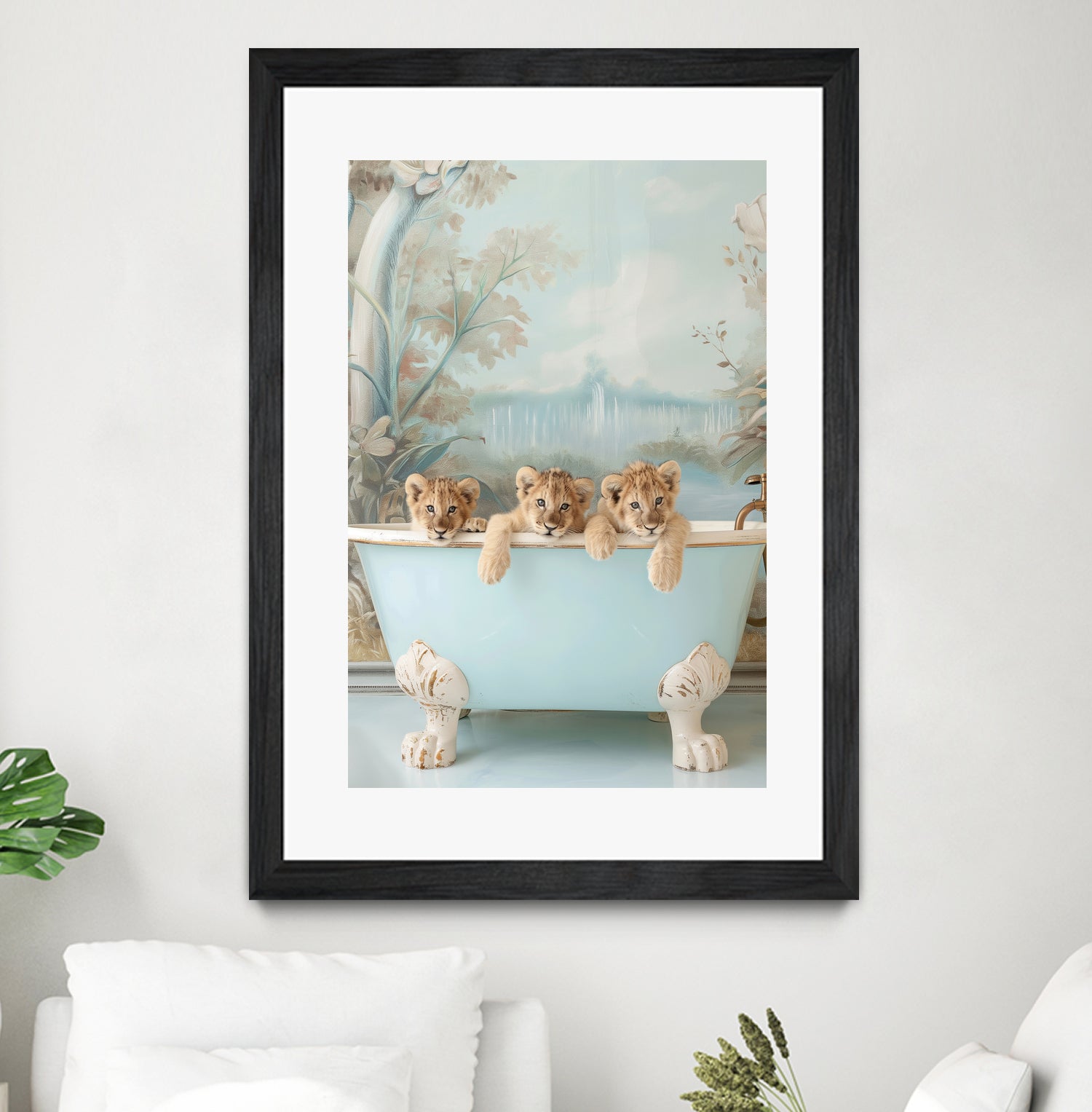 Blue Lagoon Lion Cubs by Niky Rahner on GIANT ART - animals rahner