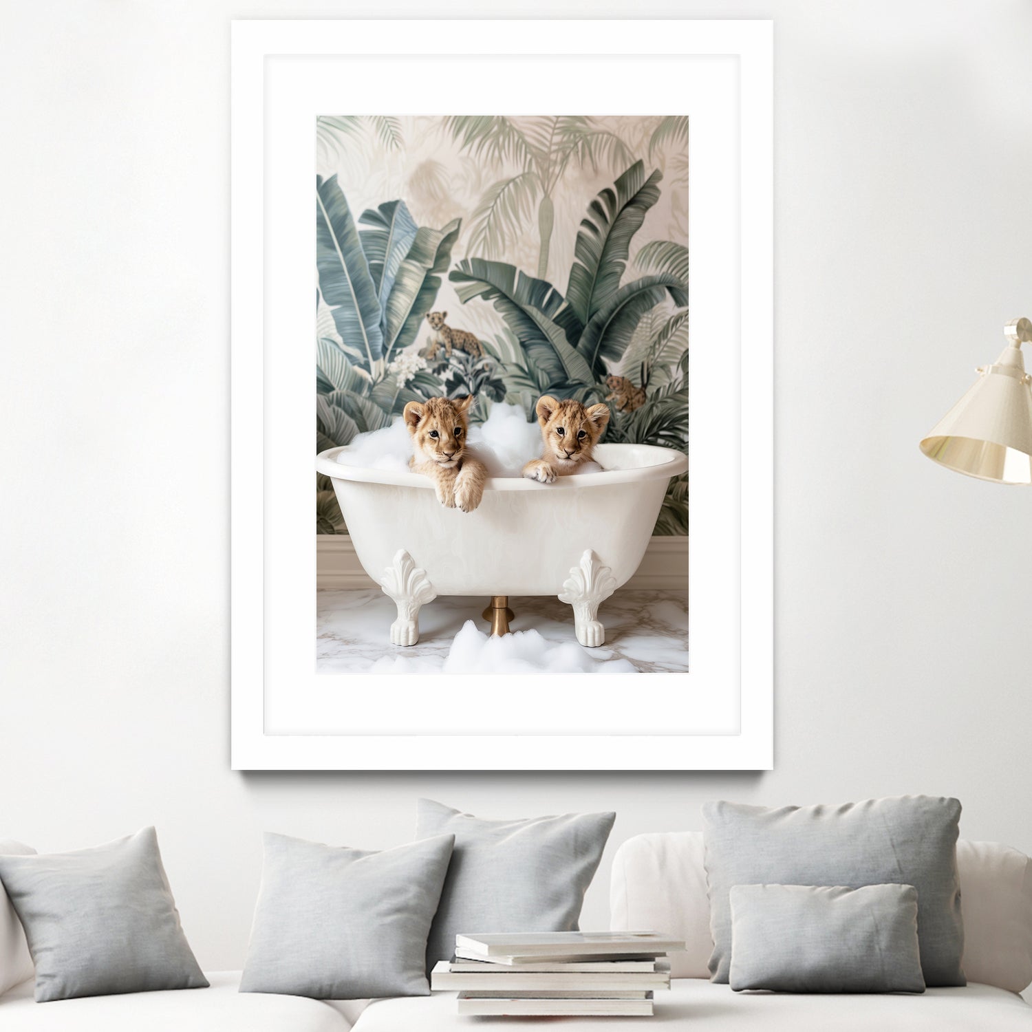 Tropical Lion Bath by Niky Rahner on GIANT ART - animals rahner