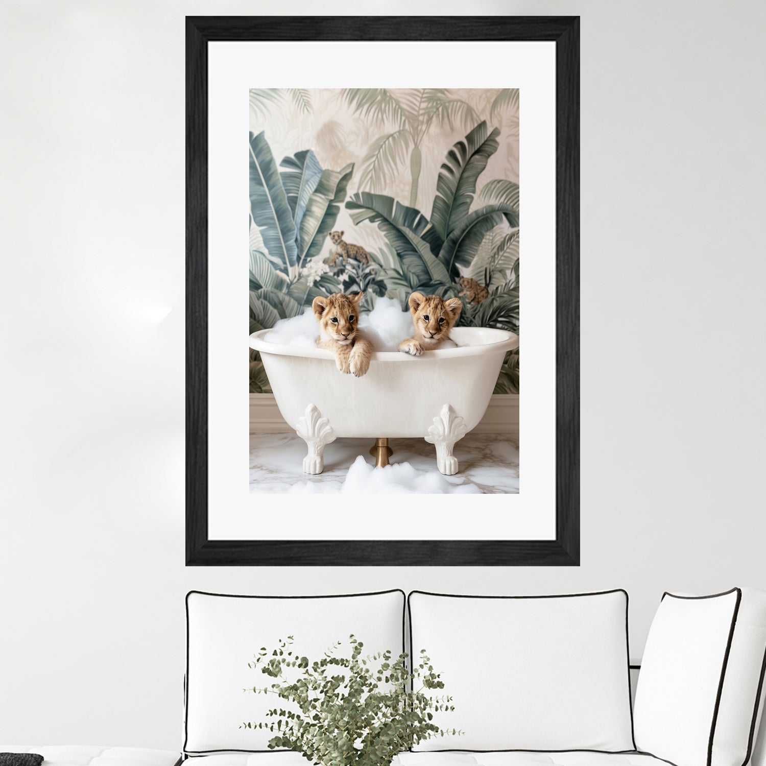 Tropical Lion Bath by Niky Rahner on GIANT ART - animals rahner