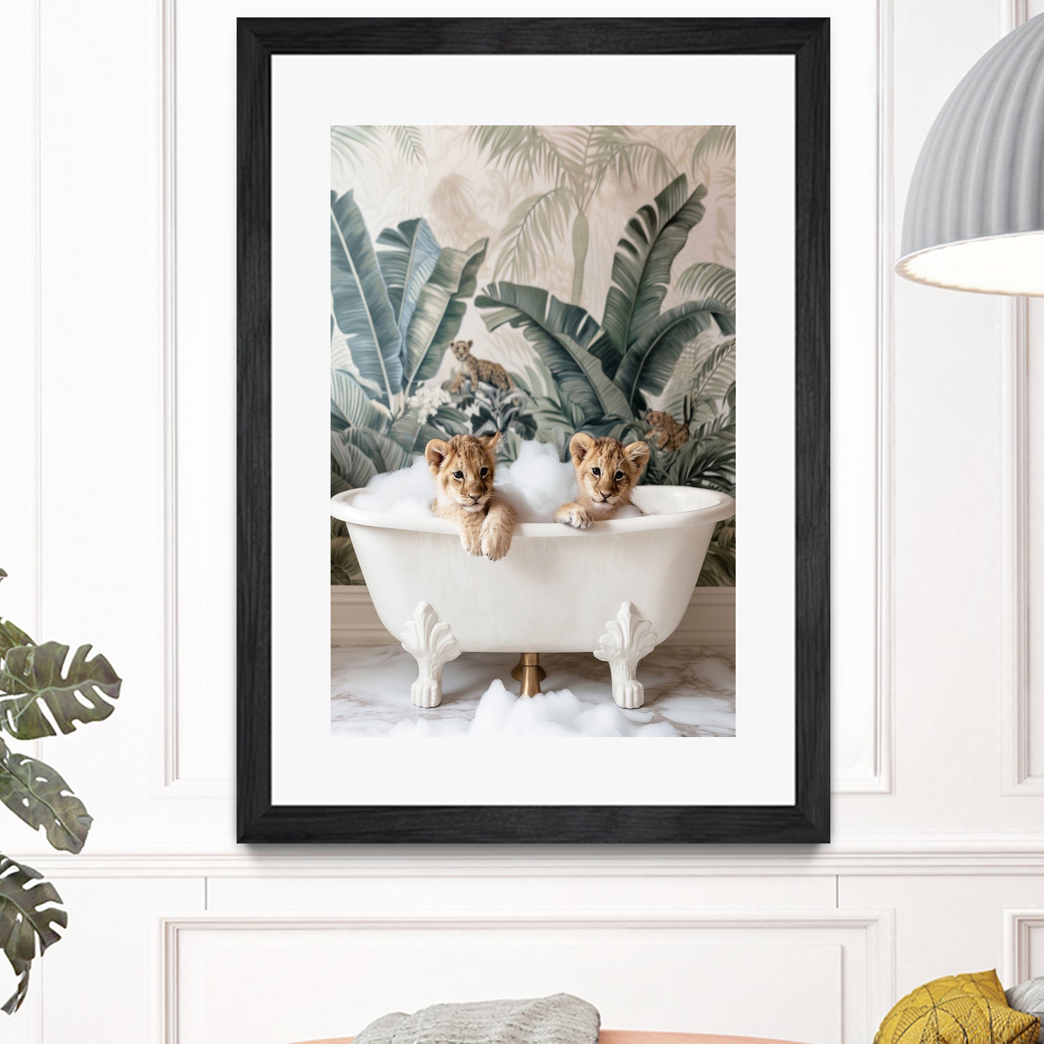 Tropical Lion Bath by Niky Rahner on GIANT ART - animals rahner