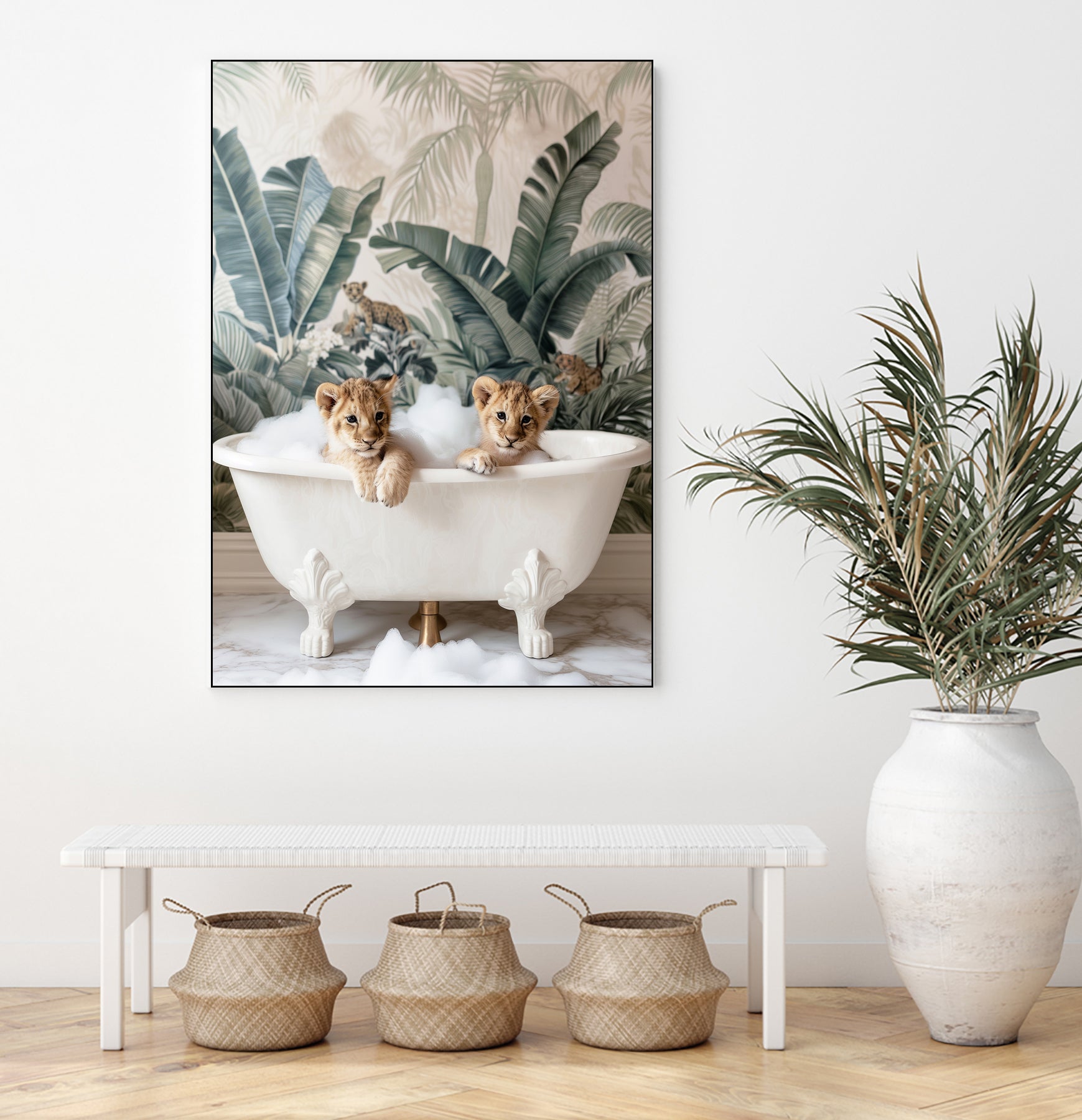 Tropical Lion Bath by Niky Rahner on GIANT ART - animals rahner